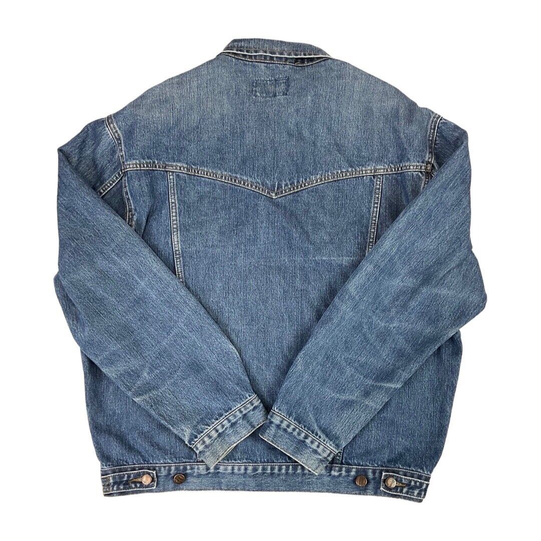 Vintage 90s 00s Light Blue Wrangler Western Men's Denim Jacket 50" L XL