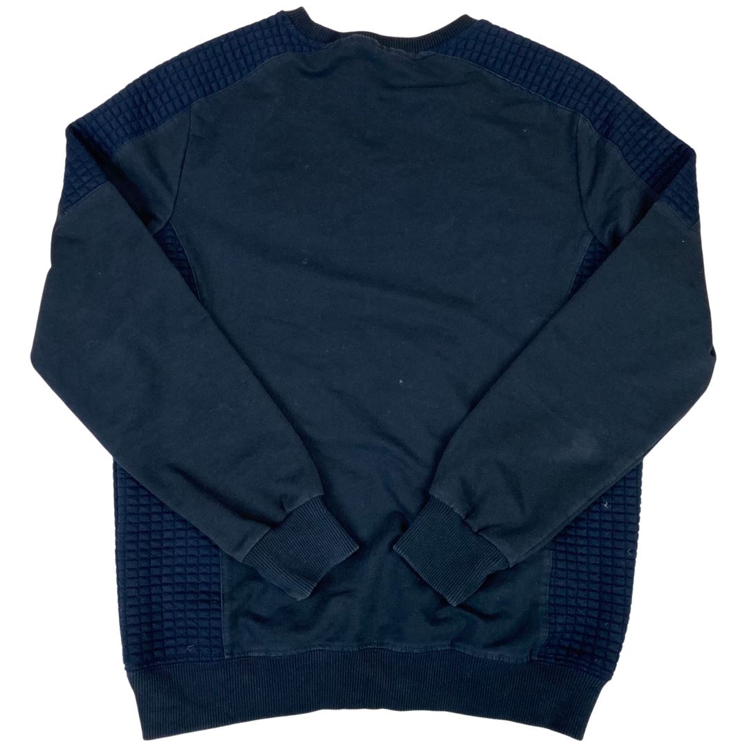 Vintage 90s 00s Navy Blue Embossed Philipp Plein Crew Neck Jumper M