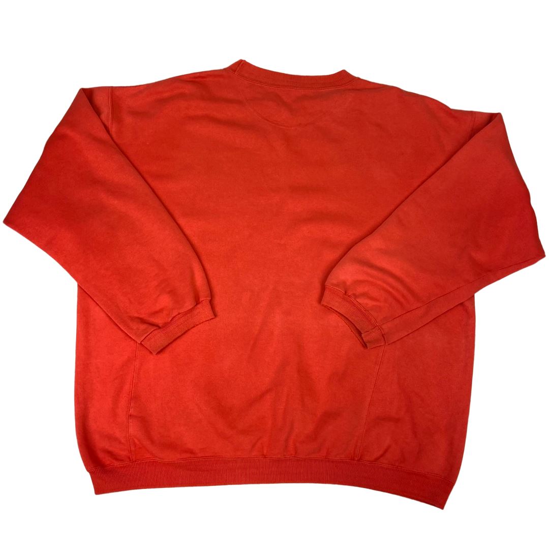 Vintage 90s Red Embroidered Adidas Training Crew Neck Oversized Jumper XL