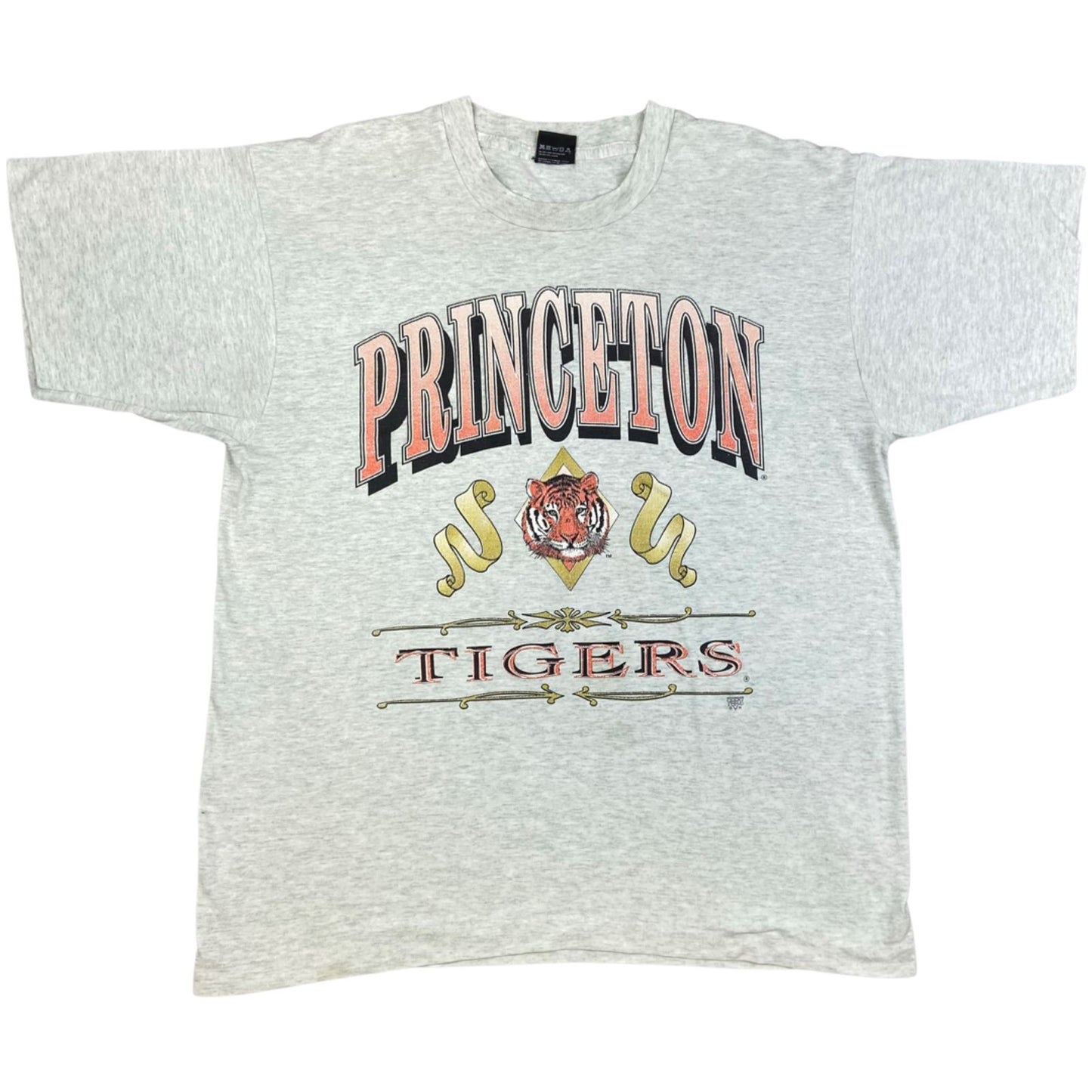 Vintage 90s Grey Princeton Tigers Single Stitch Graphic Print T-shirt L