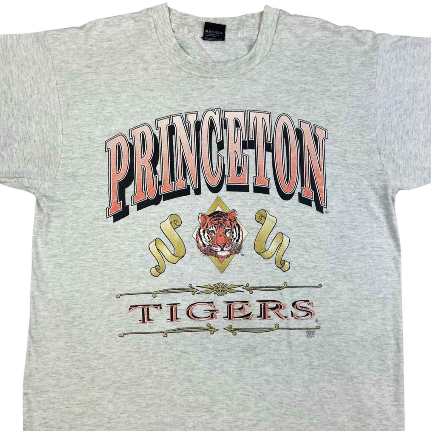 Vintage 90s Grey Princeton Tigers Single Stitch Graphic Print T-shirt L