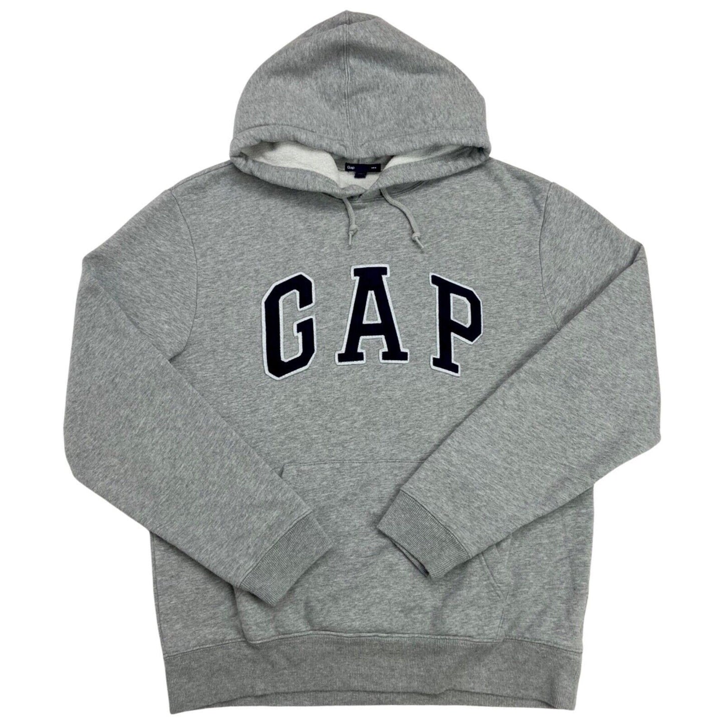 Vintage 90s 00s Grey Spell Out Appliqué Gap Hoodie L