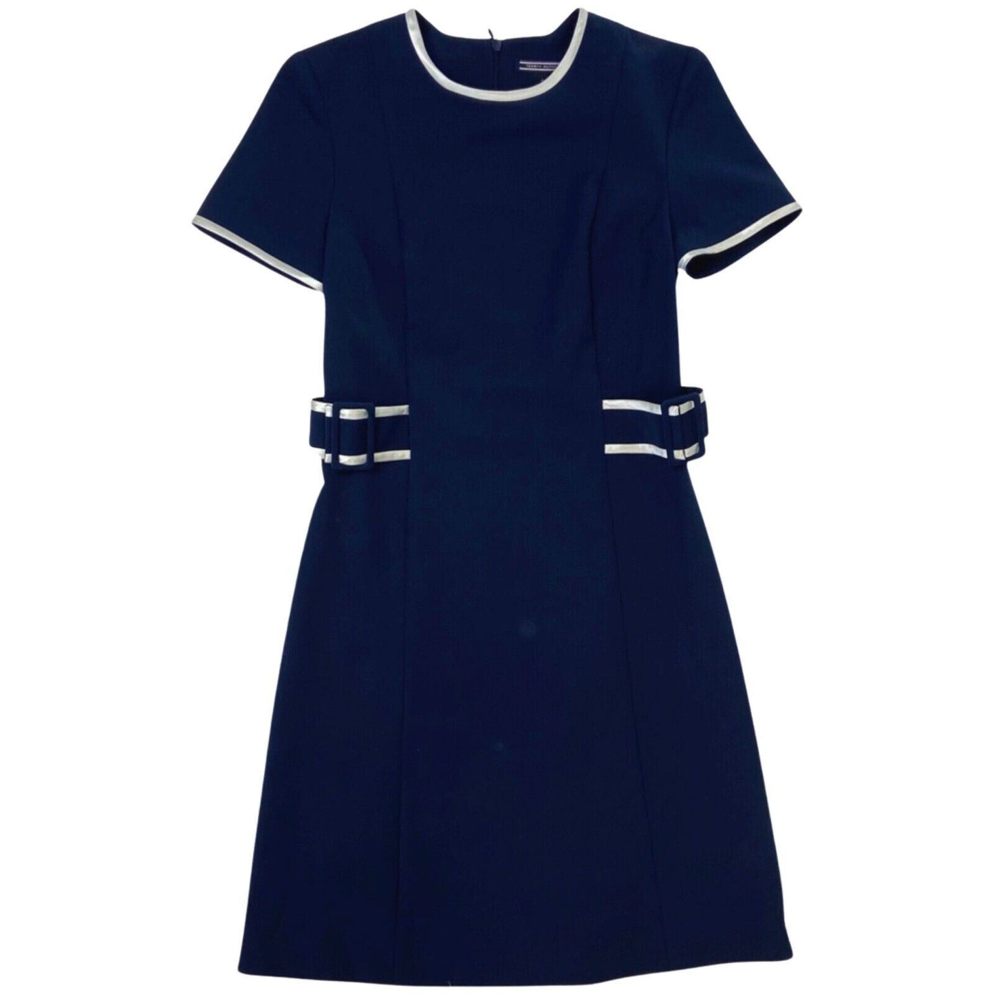 Vintage 90s 00s Navy Blue White Tommy Hilfiger Buckle Dress S