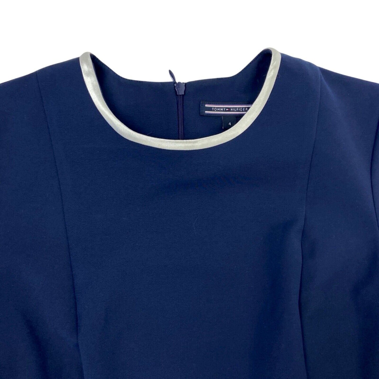Vintage 90s 00s Navy Blue White Tommy Hilfiger Buckle Dress S