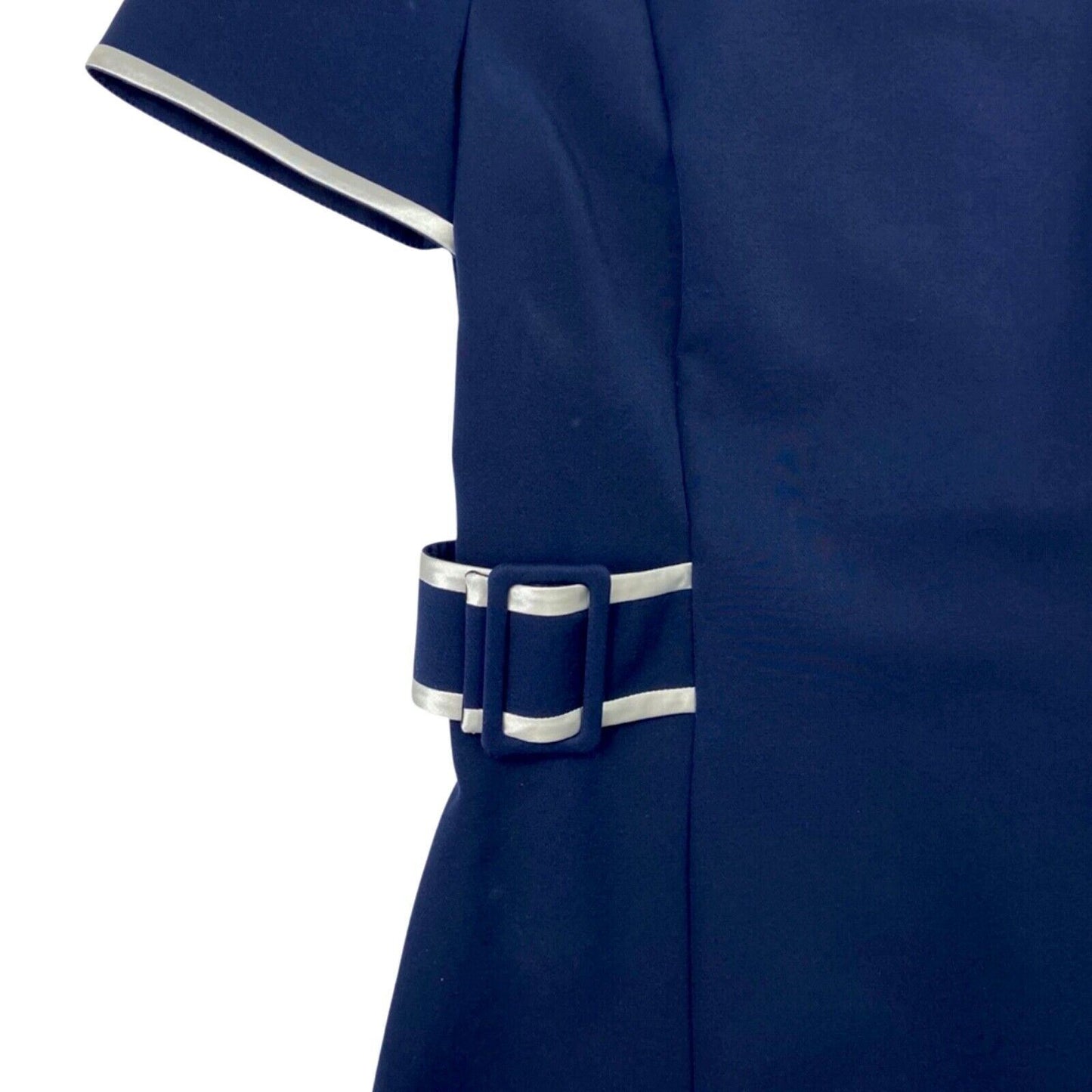 Vintage 90s 00s Navy Blue White Tommy Hilfiger Buckle Dress S
