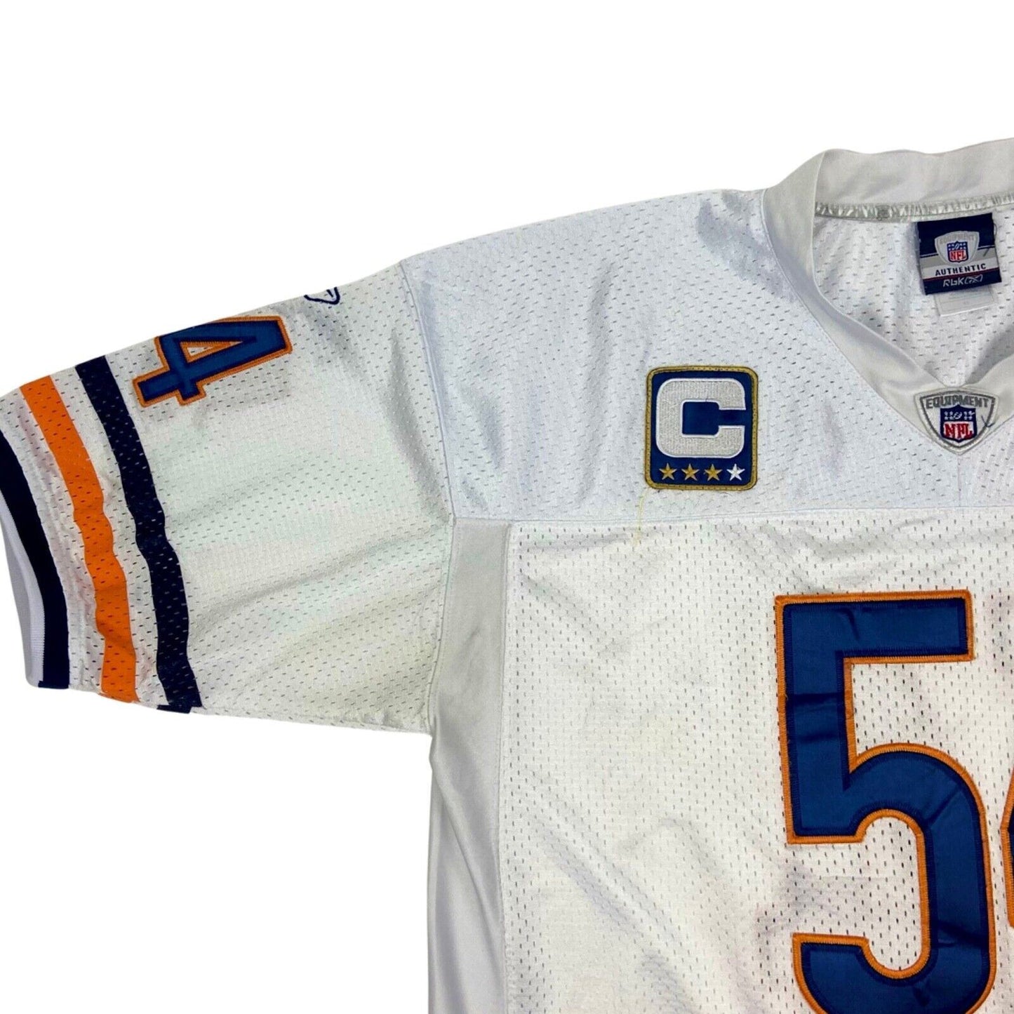 Vintage 90s White NFL Chicago Bears Urlacher Reebok Sports Jersey L