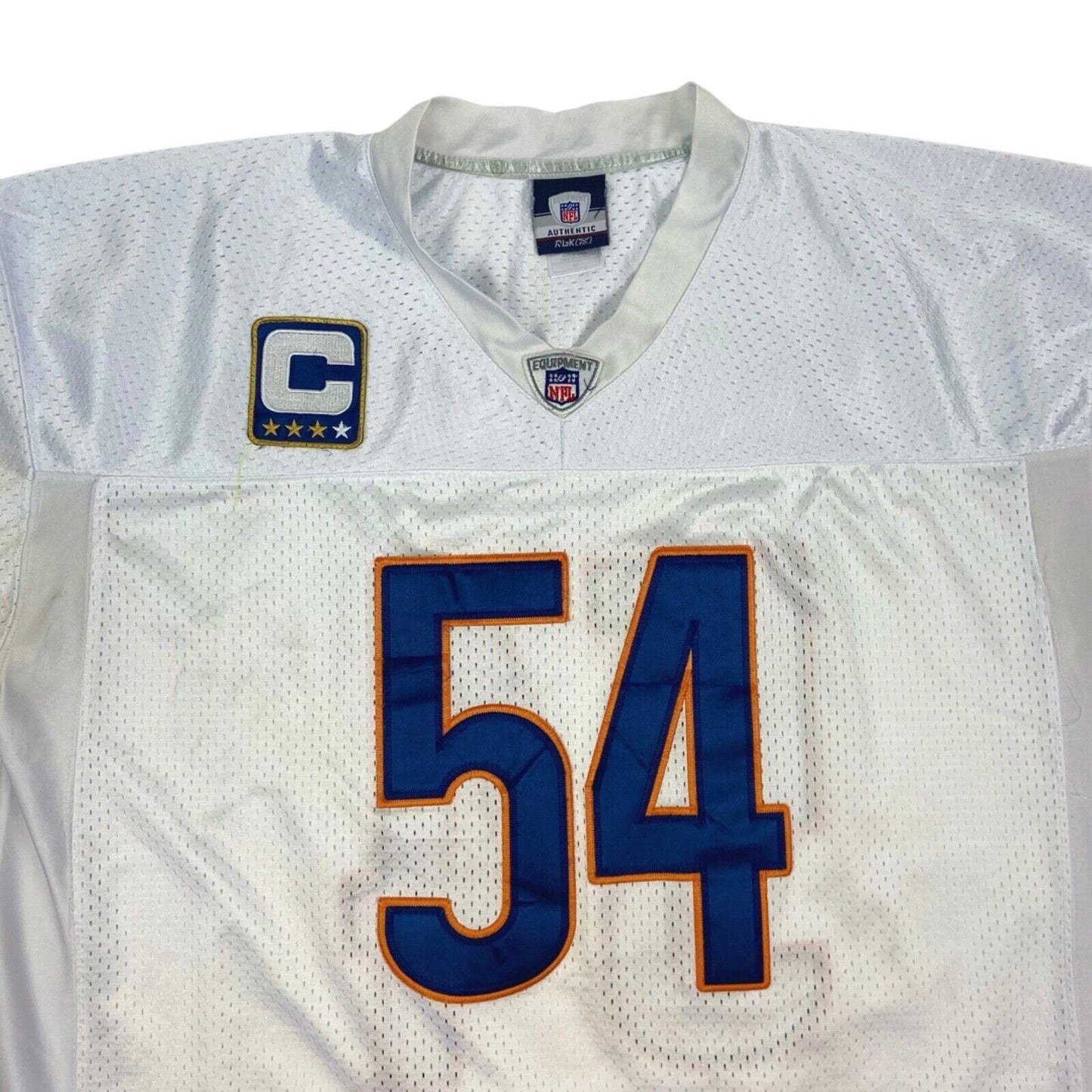 Vintage 90s White NFL Chicago Bears Urlacher Reebok Sports Jersey L