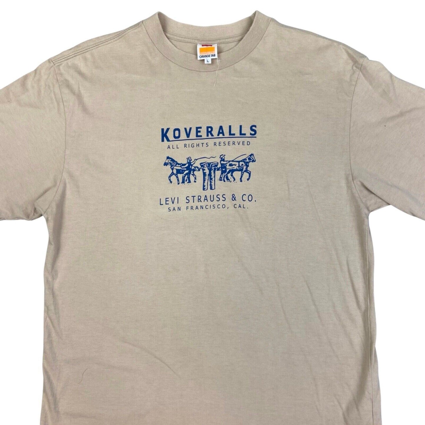Vintage 90s Beige Orange Tab Levi’s Single Stitch T-shirt M