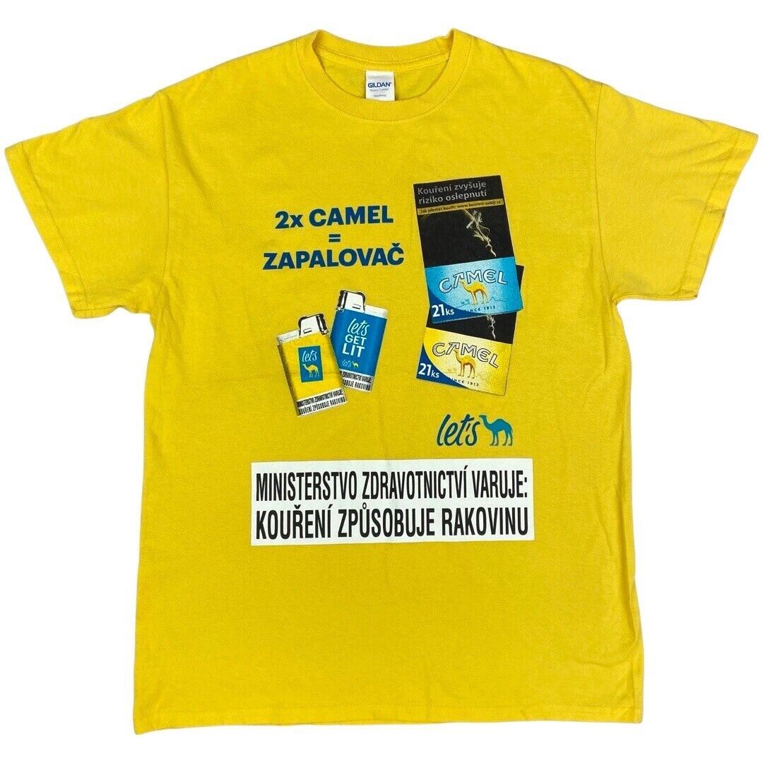Vintage Y2K Yellow Camel Graphic T-shirt M