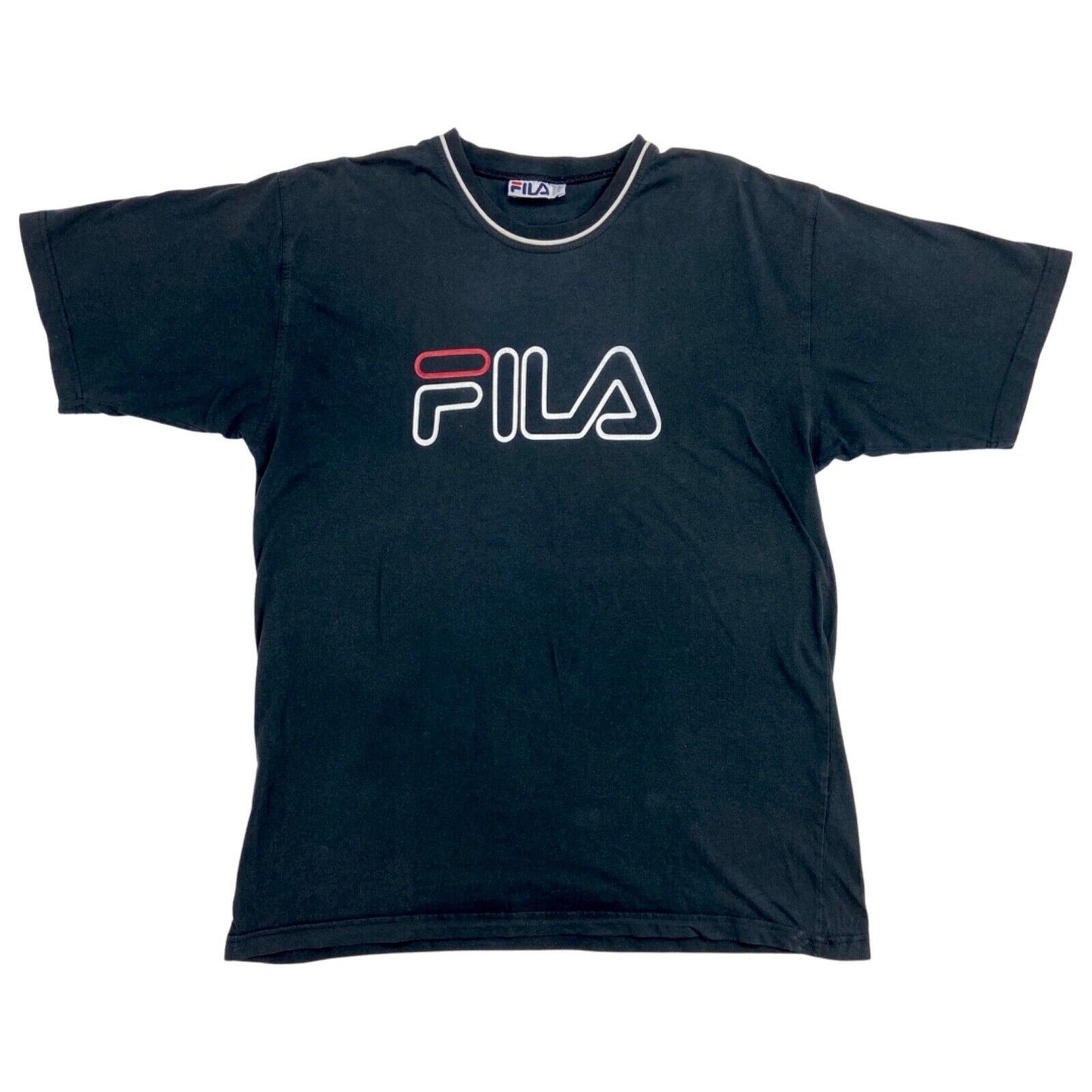 Vintage 90s 00s Black Fila Spell Out T-shirt L