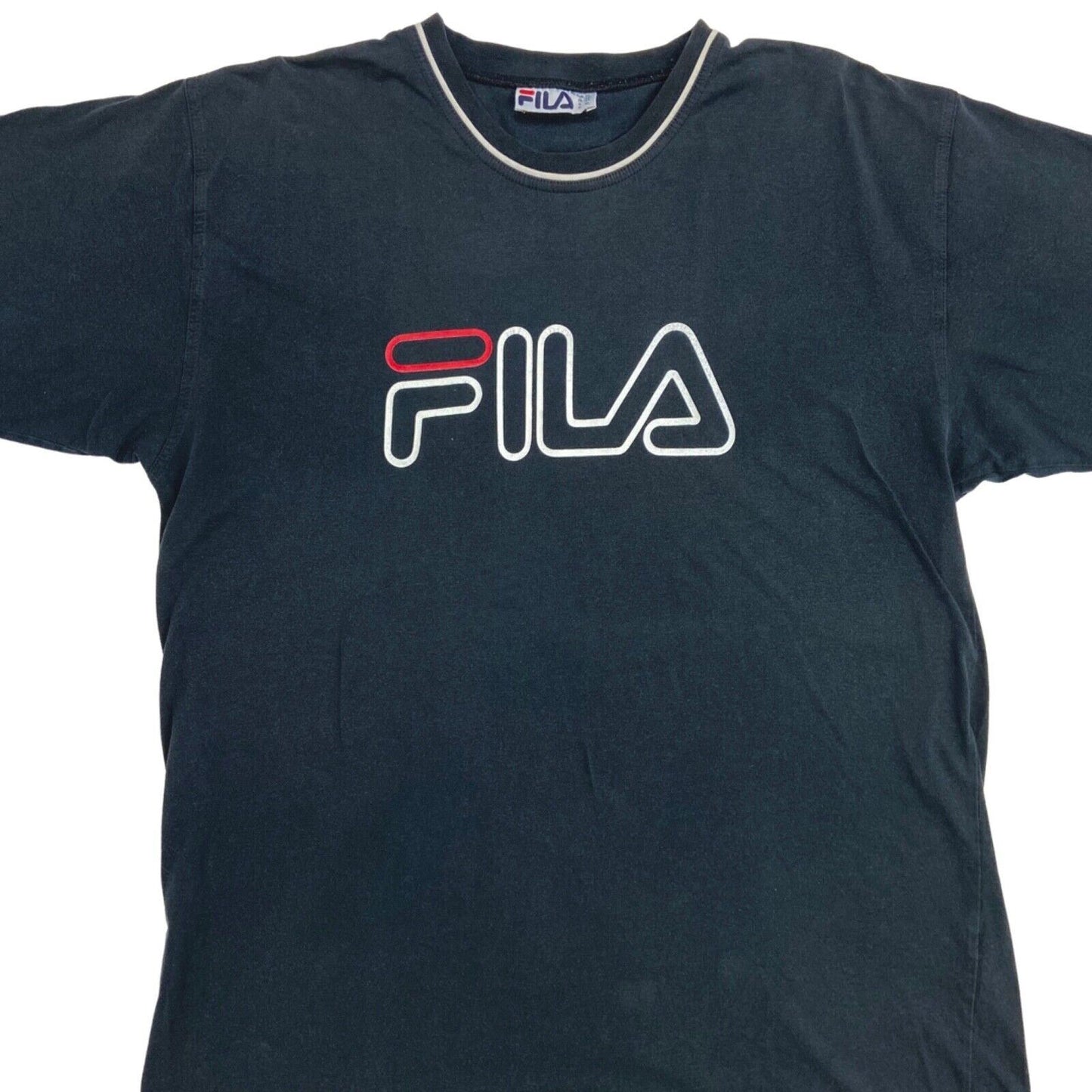 Vintage 90s 00s Black Fila Spell Out T-shirt L