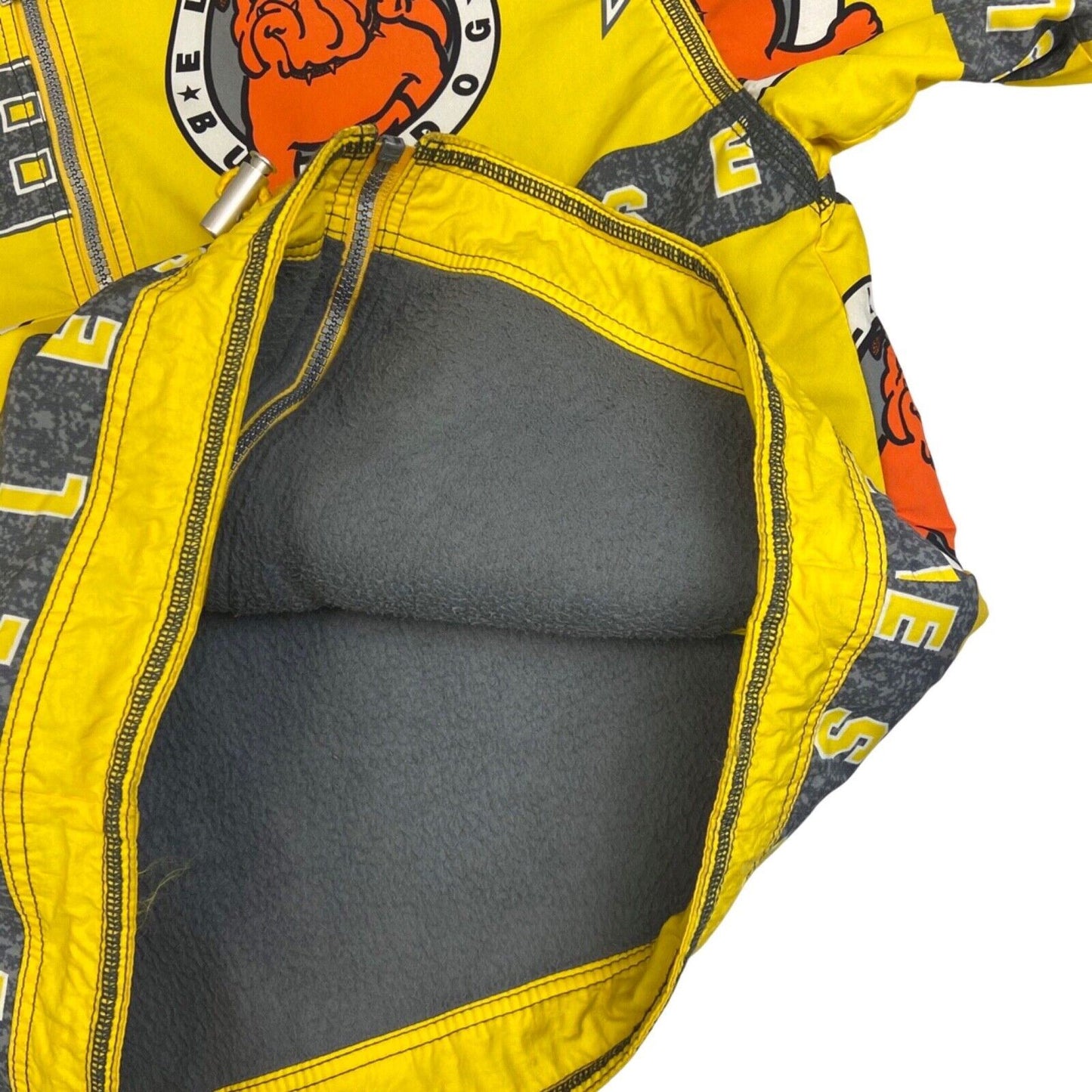 Vintage 90s Yellow Graphic Print Ellesse Bulldog Coat