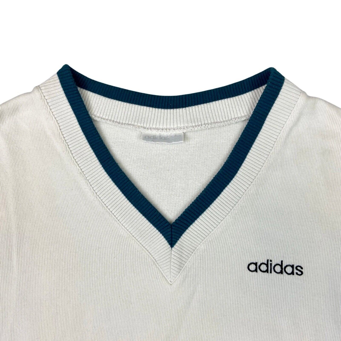 Vintage 90s White Embroidered Adidas ATP Tour Sweater Vest XL