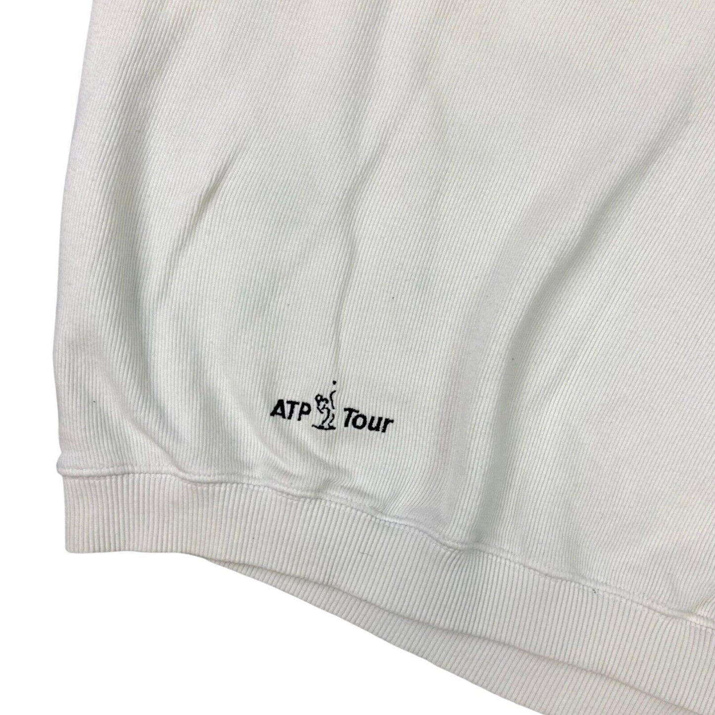 Vintage 90s White Embroidered Adidas ATP Tour Sweater Vest XL