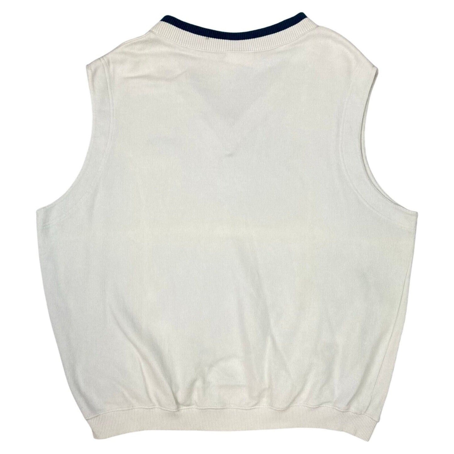 Vintage 90s White Embroidered Adidas ATP Tour Sweater Vest XL