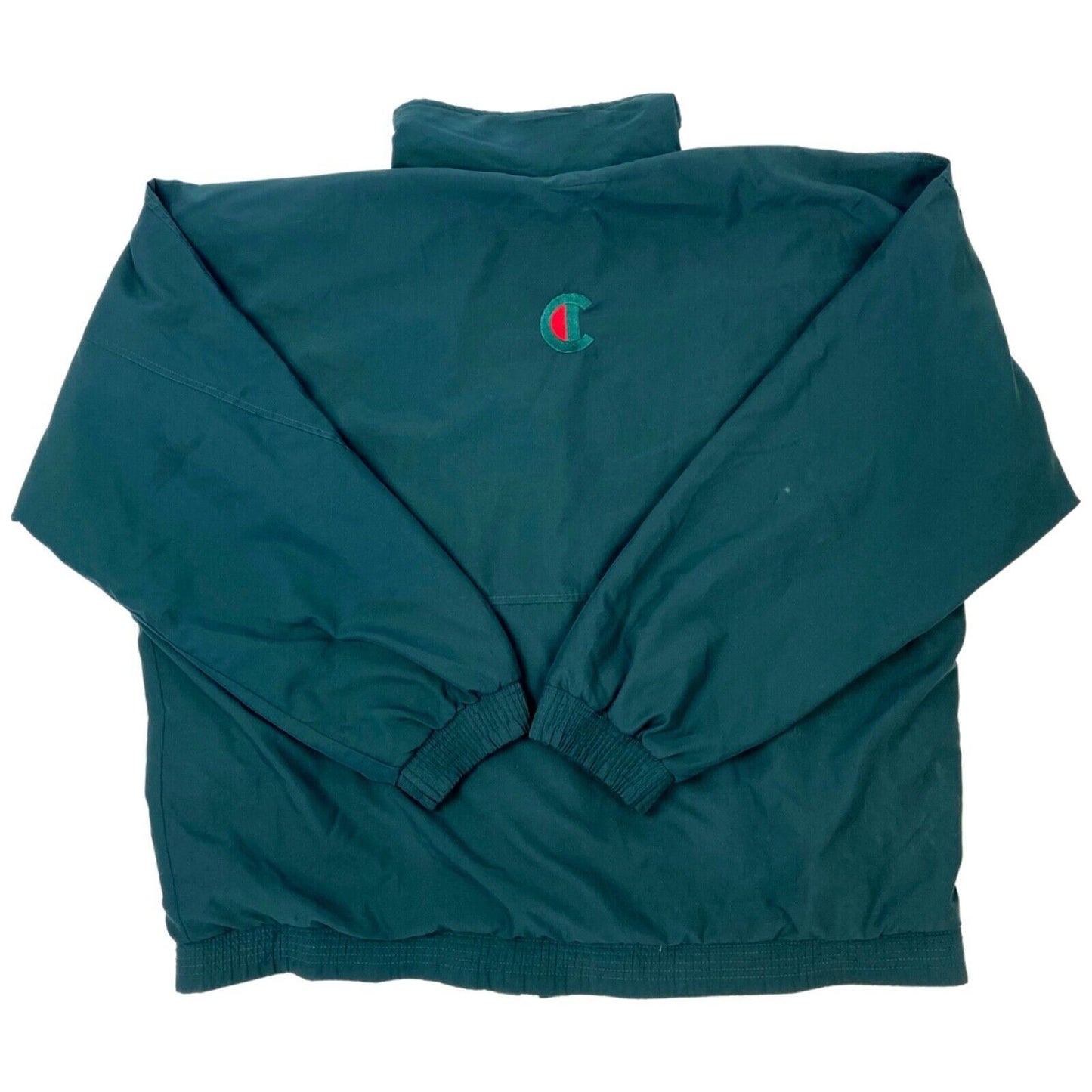 Vintage 90s Green Embroidered Champion Logo Windbreaker XL