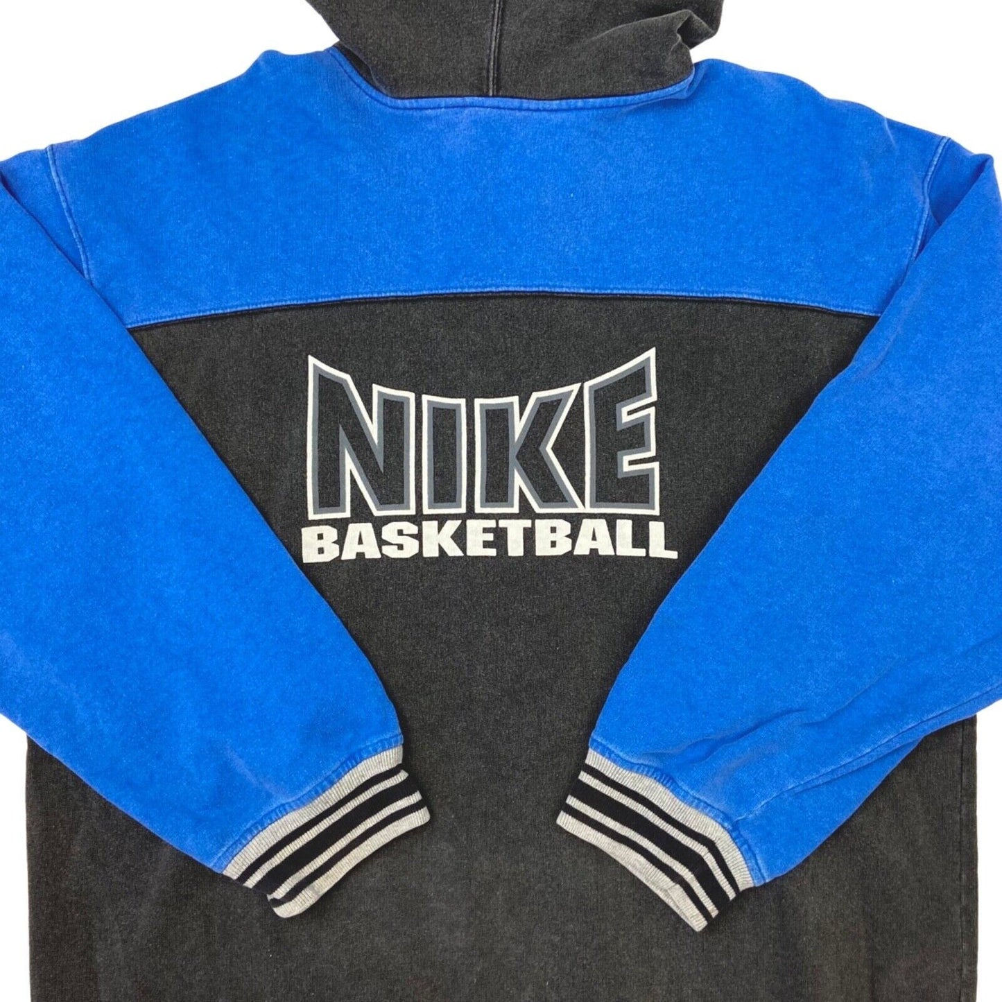 Vintage 90s Grey Blue Embroidered Nike Zip Up Hoodie XL