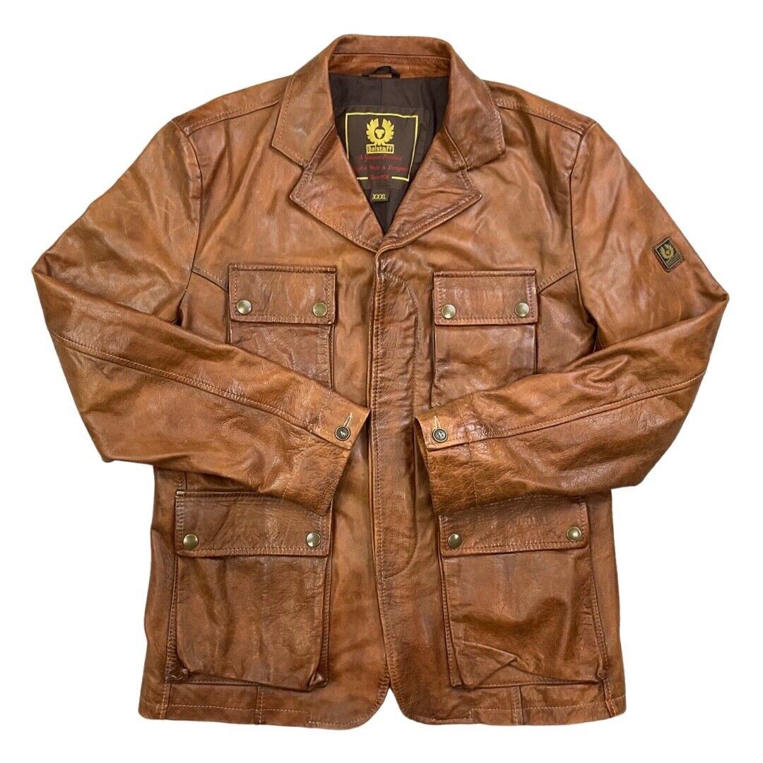 RARE BELSTAFF LEATHER DOUGLAS BLAZER MOTORCYCLE JACKET MALENOTTI GOLD LABEL XXX