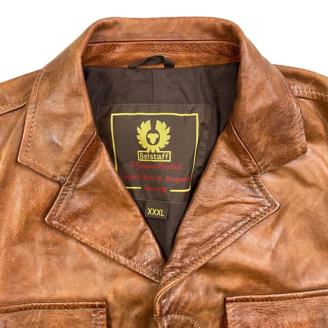 RARE BELSTAFF LEATHER DOUGLAS BLAZER MOTORCYCLE JACKET MALENOTTI GOLD LABEL XXX