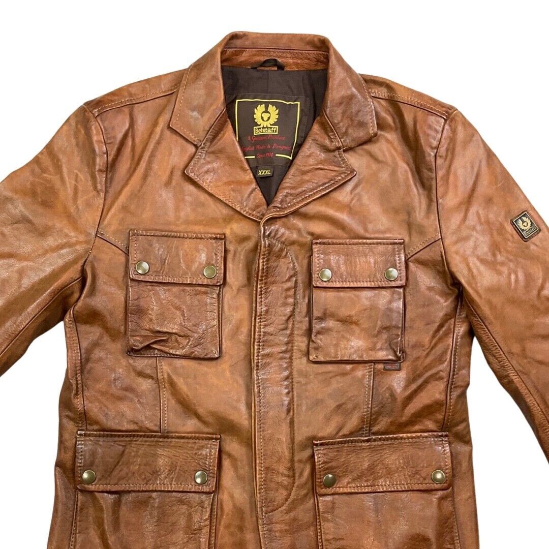 RARE BELSTAFF LEATHER DOUGLAS BLAZER MOTORCYCLE JACKET MALENOTTI GOLD LABEL XXX