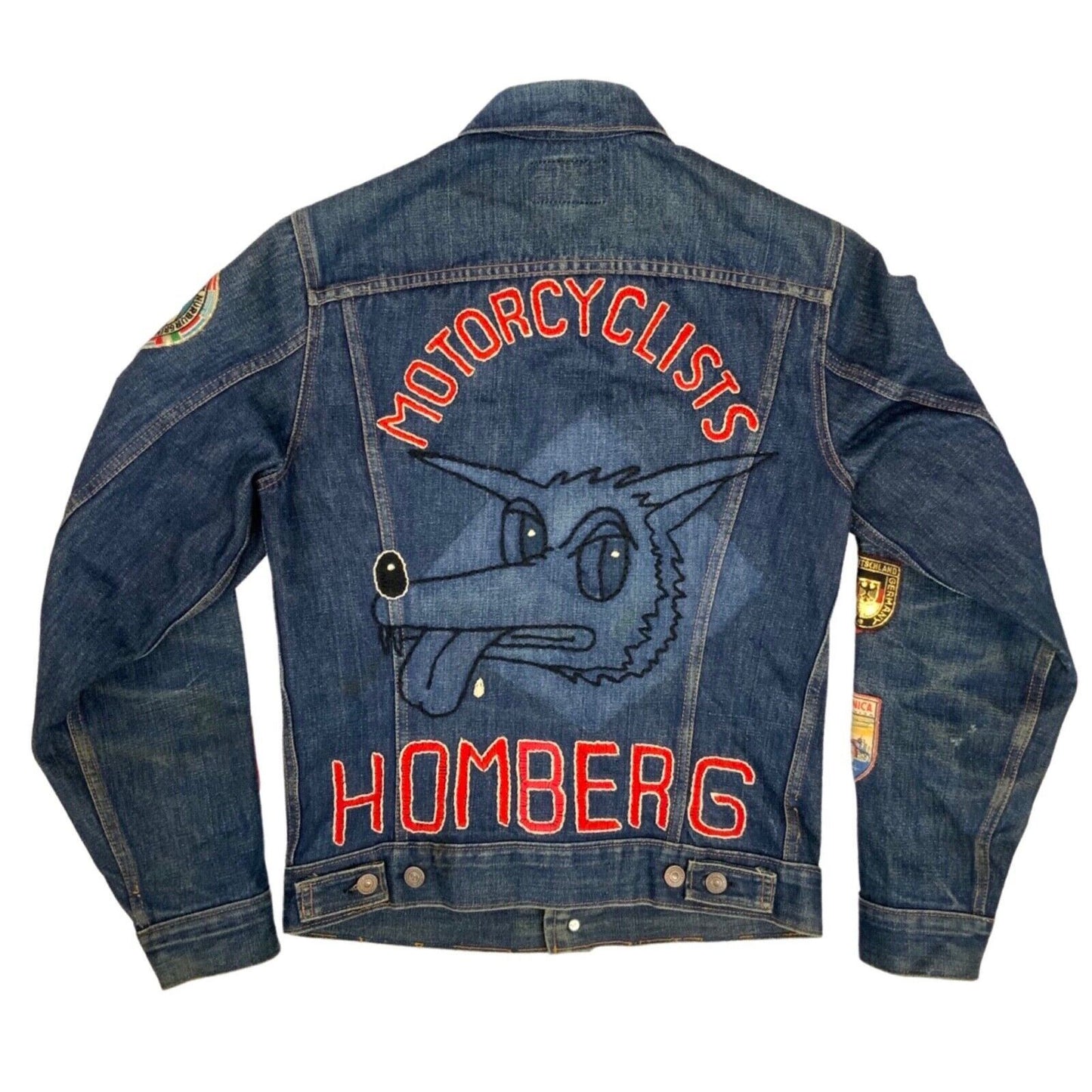 VTG 1960s LEVIS BIG E 71205-0217 TYPE 3 TRUCKER JACKET BIKER PATCHES BIKER 38