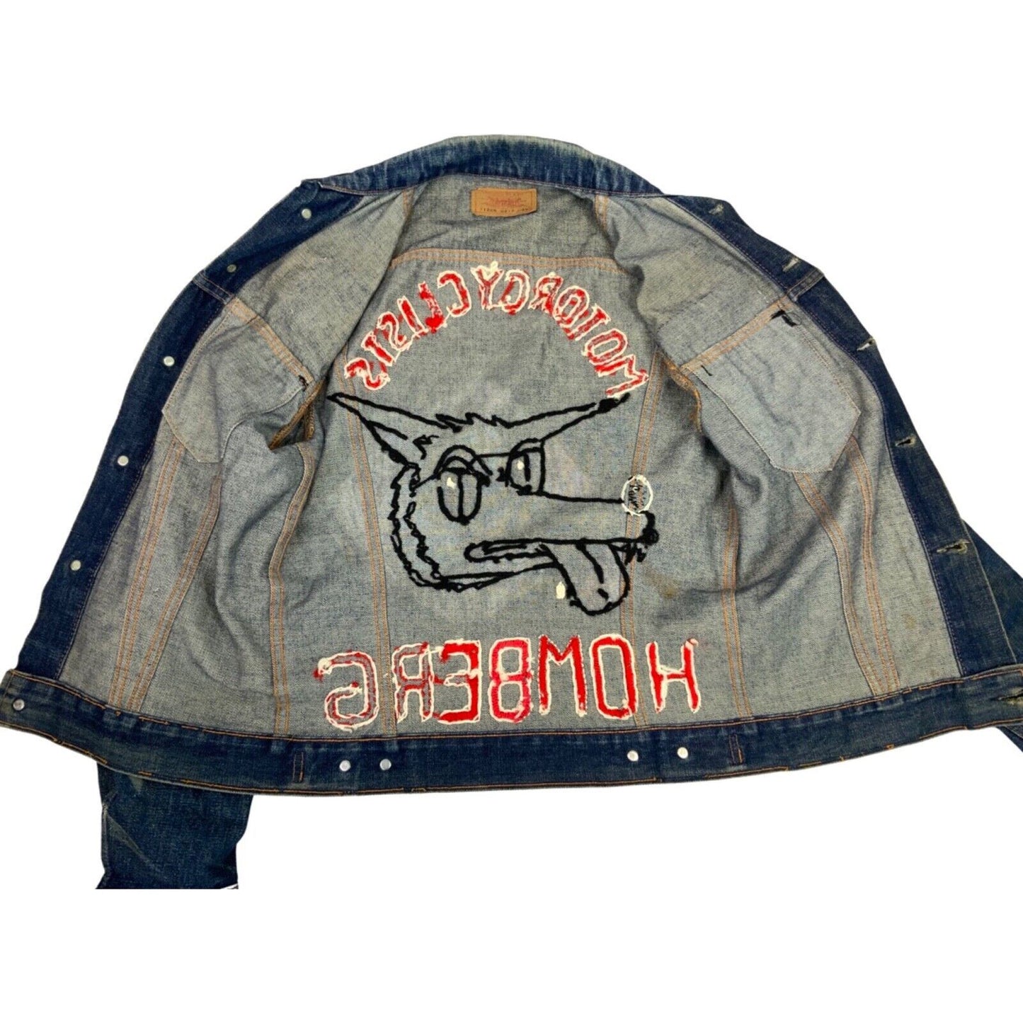 VTG 1960s LEVIS BIG E 71205-0217 TYPE 3 TRUCKER JACKET BIKER PATCHES BIKER 38
