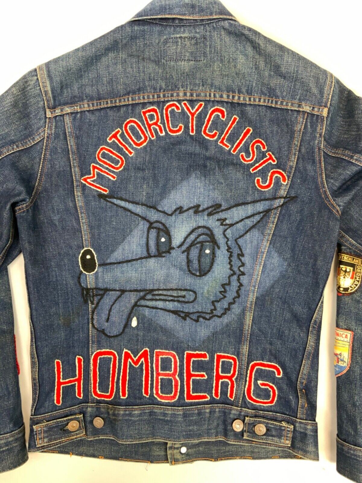 VTG 1960s LEVIS BIG E 71205-0217 TYPE 3 TRUCKER JACKET BIKER PATCHES BIKER 38