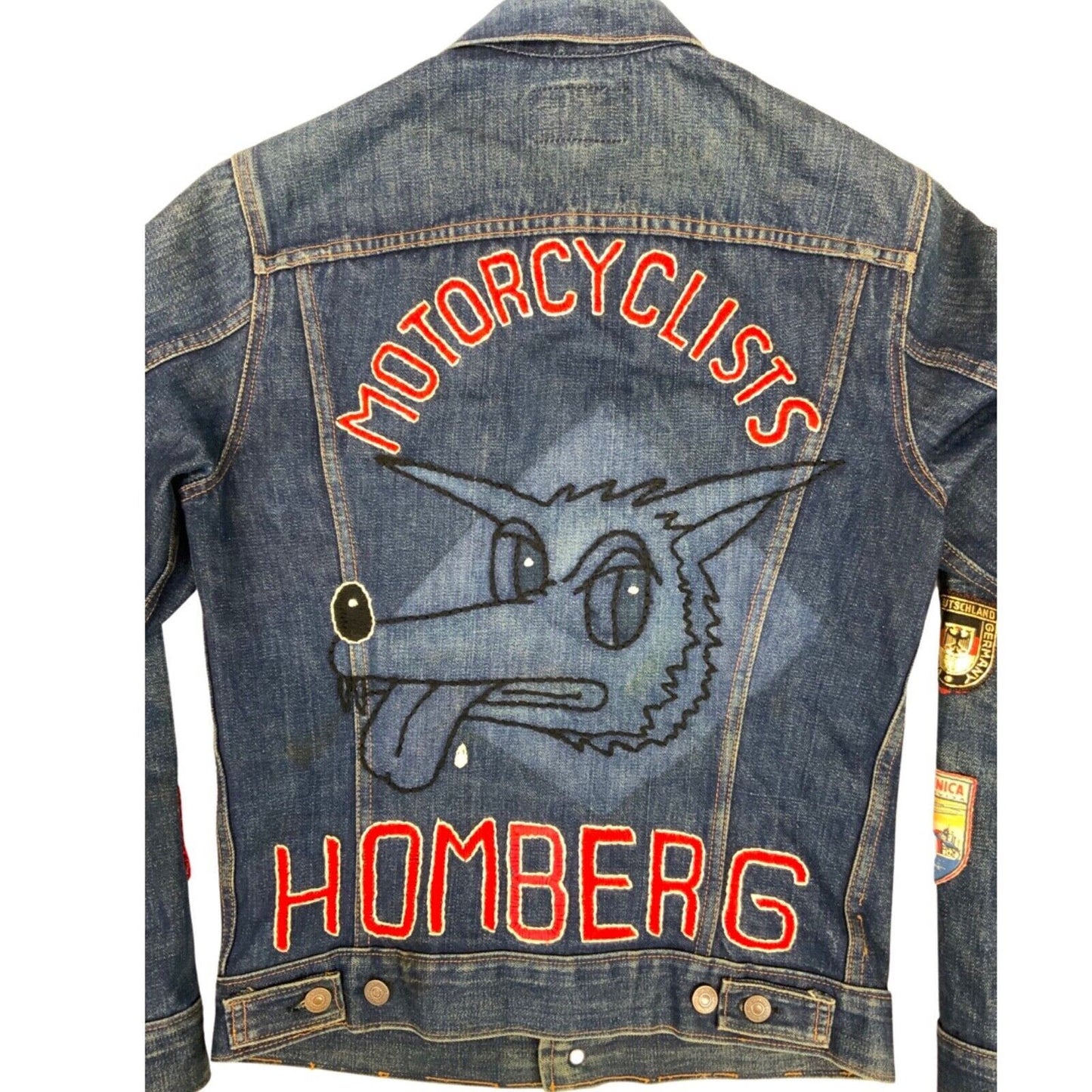 VTG 1960s LEVIS BIG E 71205-0217 TYPE 3 TRUCKER JACKET BIKER PATCHES BIKER 38