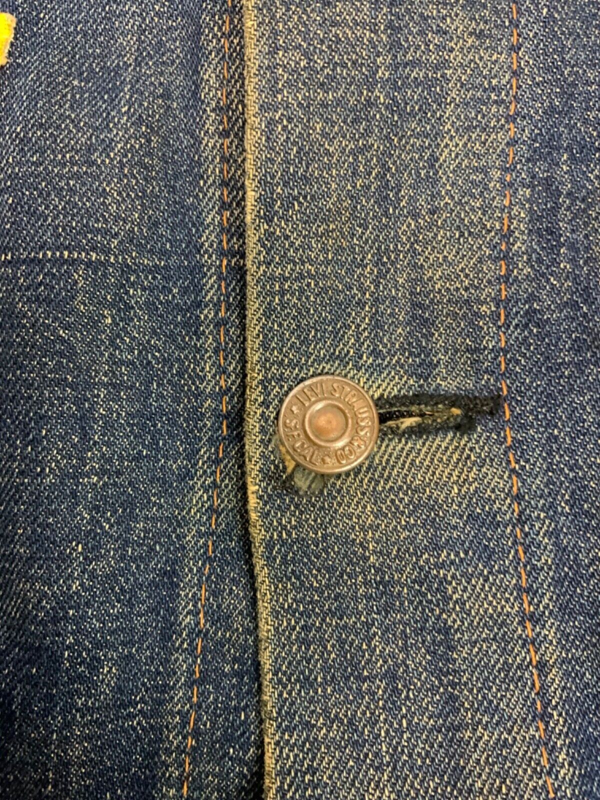 VTG 1960s LEVIS BIG E 71205-0217 TYPE 3 TRUCKER JACKET BIKER PATCHES BIKER 38
