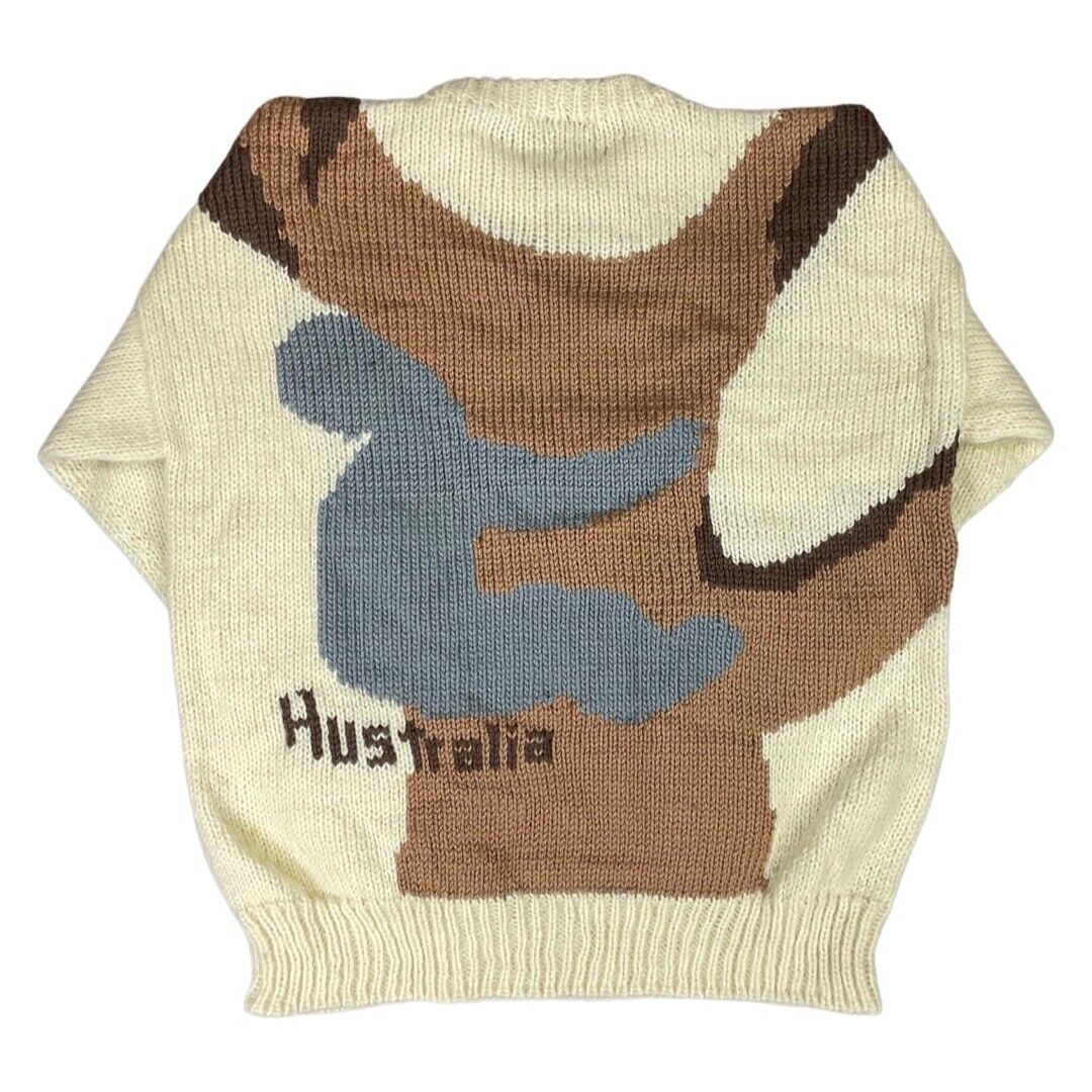 VINTAGE WOOL HAND KNIT KOALA BEAR JUMPER SWEATER GRAPHIC 80S 90S 42”