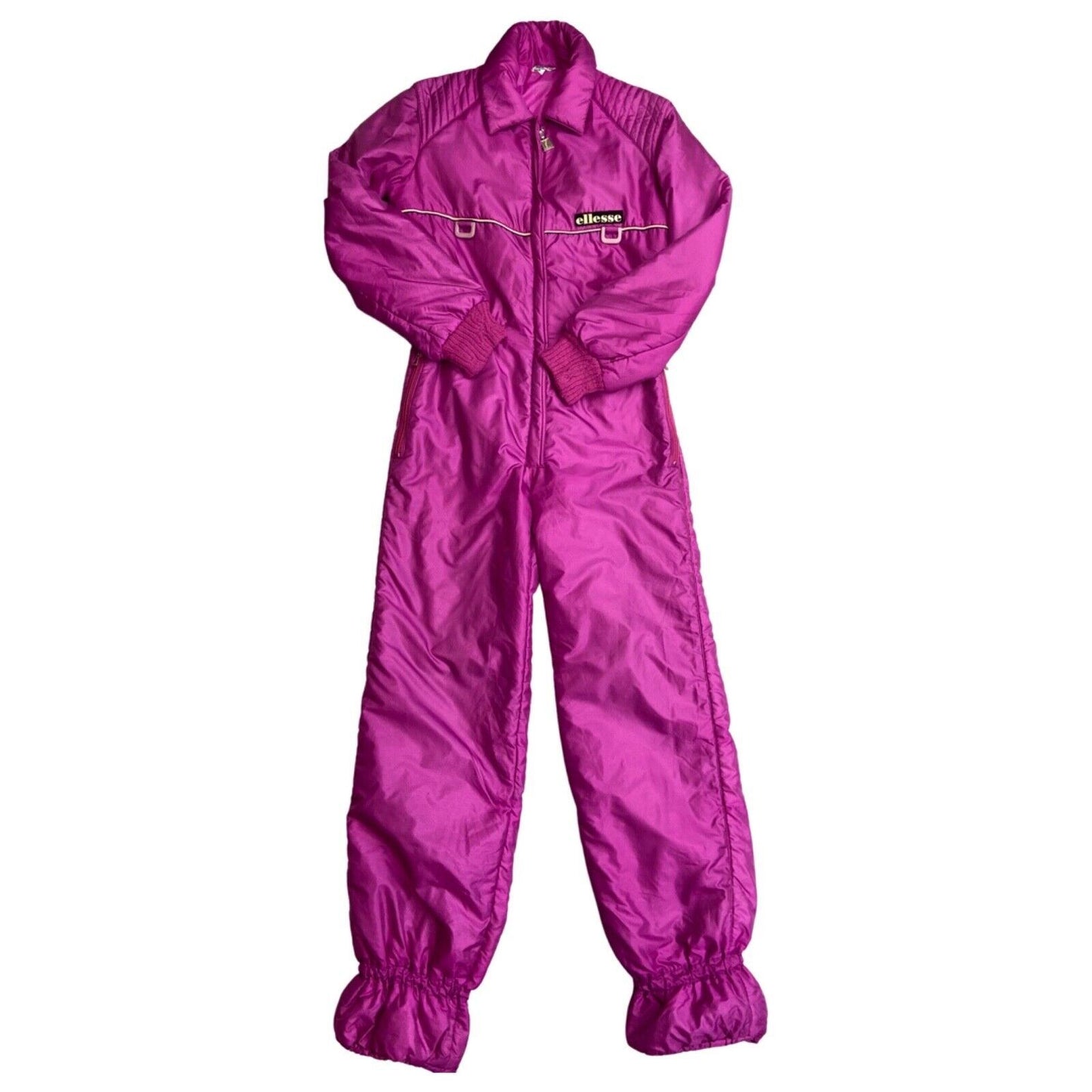 Vintage 80s 90s Purple Ellesse Embroidered Zip-Up Sports Ski Suit Jumpsuit 10 12