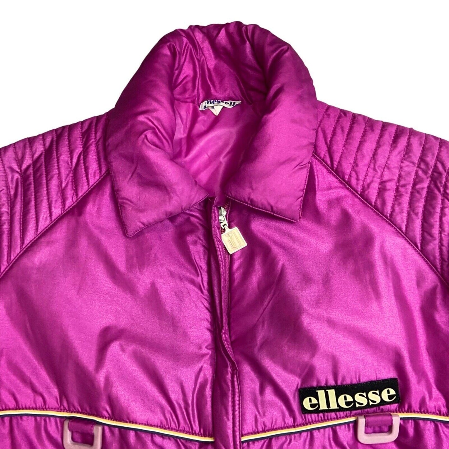 Vintage 80s 90s Purple Ellesse Embroidered Zip-Up Sports Ski Suit Jumpsuit 10 12