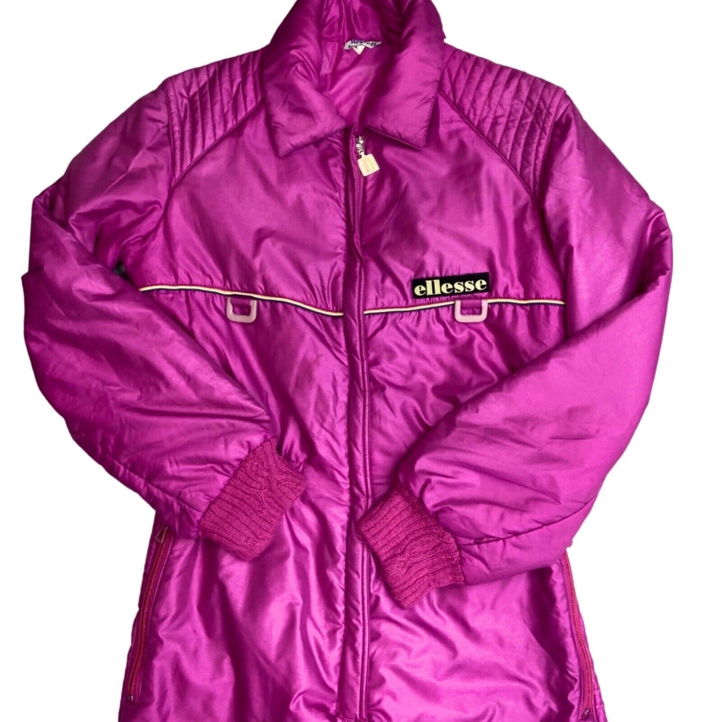 Vintage 80s 90s Purple Ellesse Embroidered Zip-Up Sports Ski Suit Jumpsuit 10 12