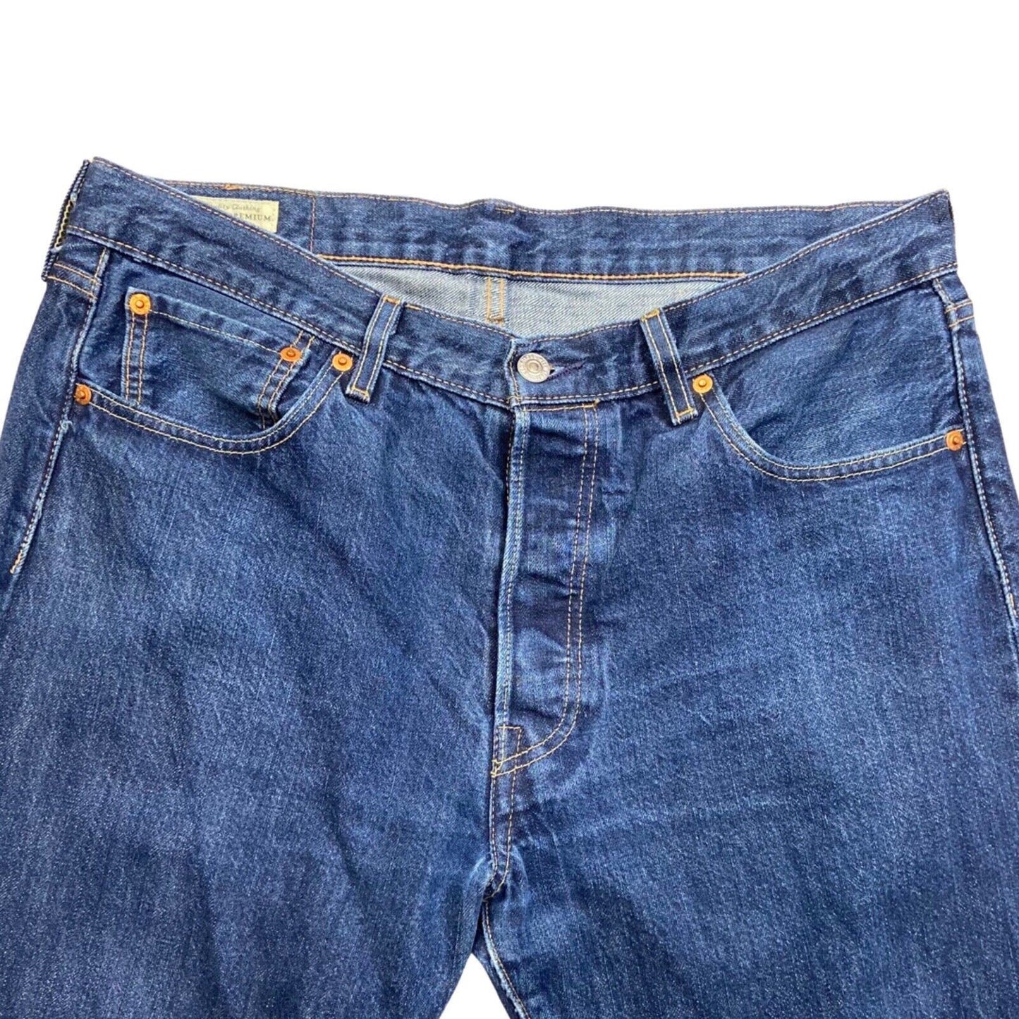 LEVIS BIG E 501 PREMIUM DARK INDIGO STRAIGHT JEANS ROCKABILLY MOD 34 W 34 L