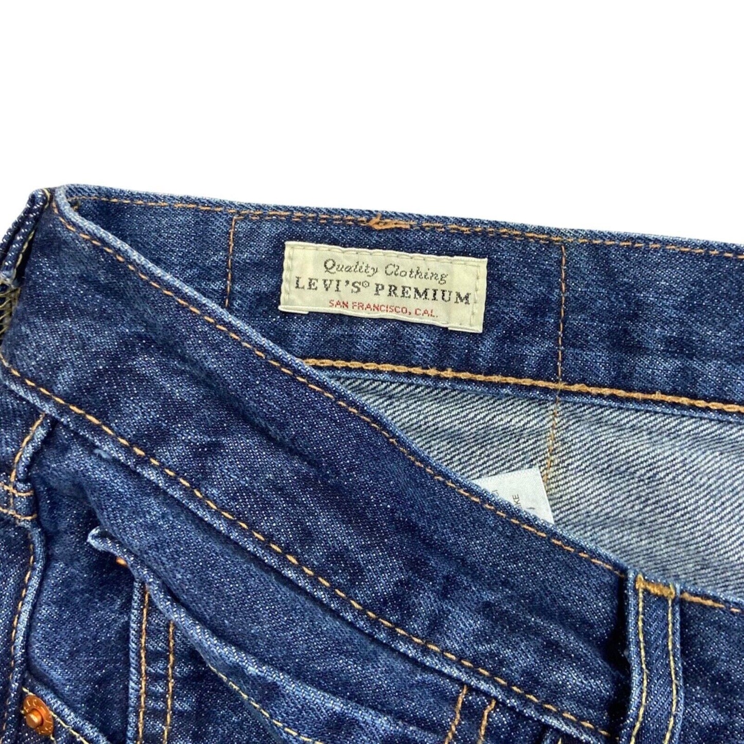 LEVIS BIG E 501 PREMIUM DARK INDIGO STRAIGHT JEANS ROCKABILLY MOD 34 W 34 L