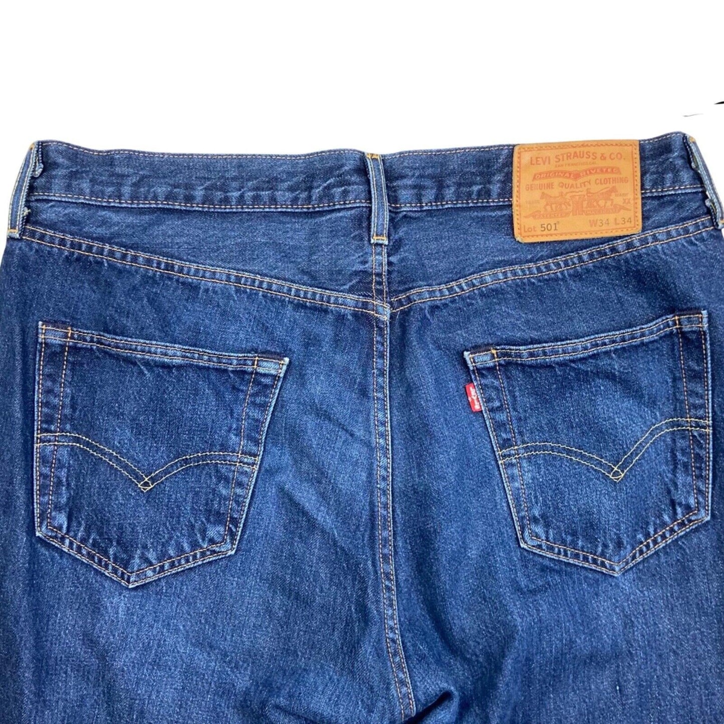 LEVIS BIG E 501 PREMIUM DARK INDIGO STRAIGHT JEANS ROCKABILLY MOD 34 W 34 L