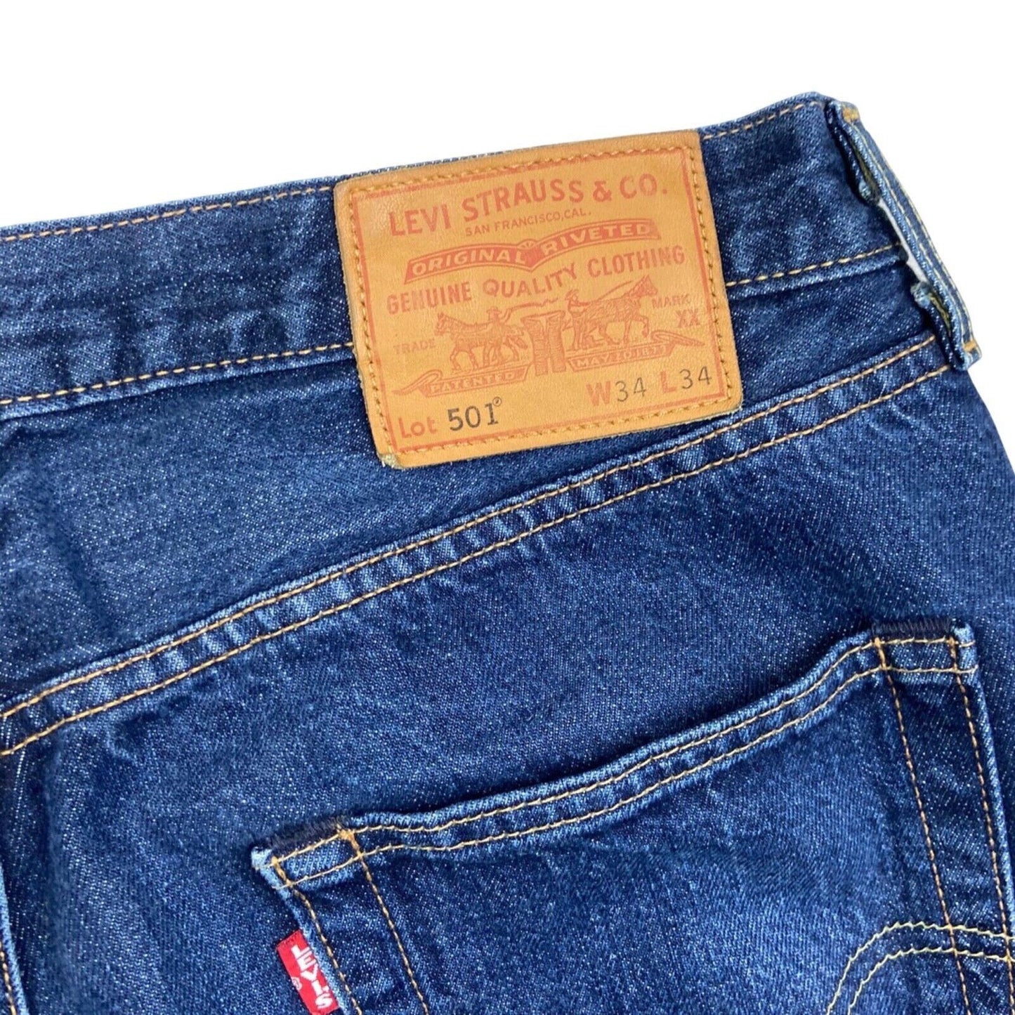 LEVIS BIG E 501 PREMIUM DARK INDIGO STRAIGHT JEANS ROCKABILLY MOD 34 W 34 L