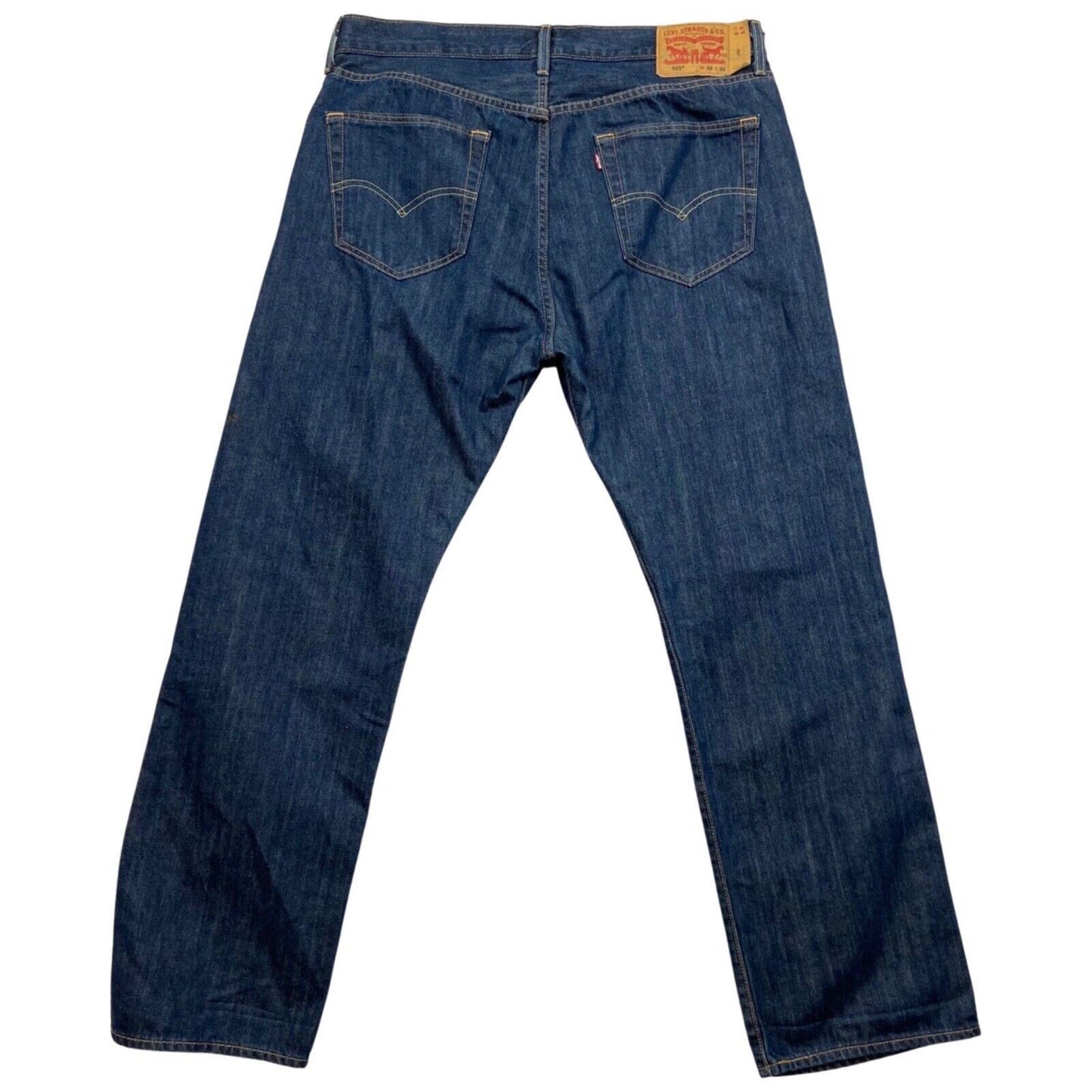 LEVIS BIG E 501 RED TAB DARK INDIGO STRAIGHT CUT JEANS ROCKABILLY MOD 36 W 30 L