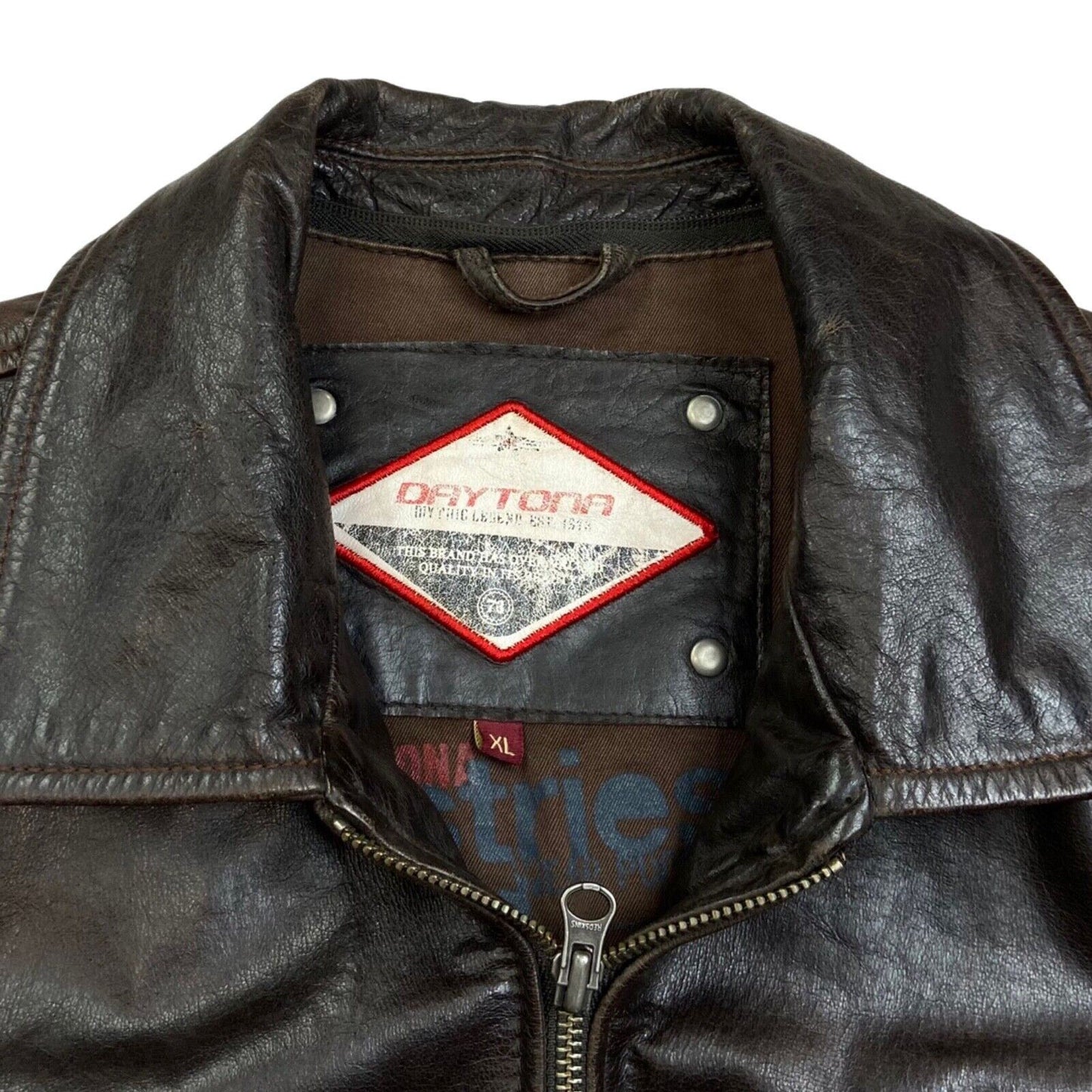 Vintage 90s 00s Brown Leather Daytona Jacket M
