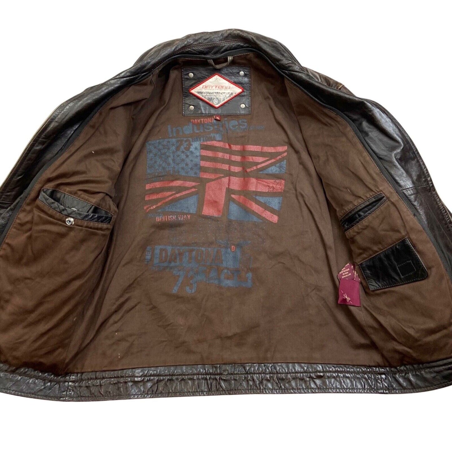 Vintage 90s 00s Brown Leather Daytona Jacket M