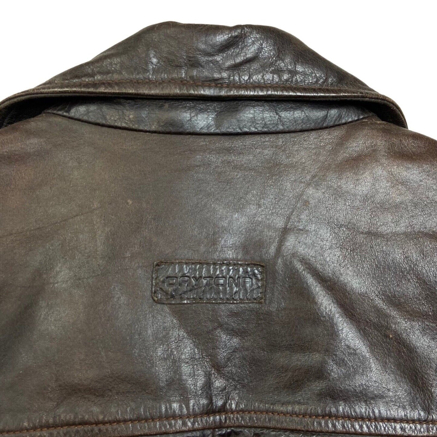 Vintage 90s 00s Brown Leather Daytona Jacket M