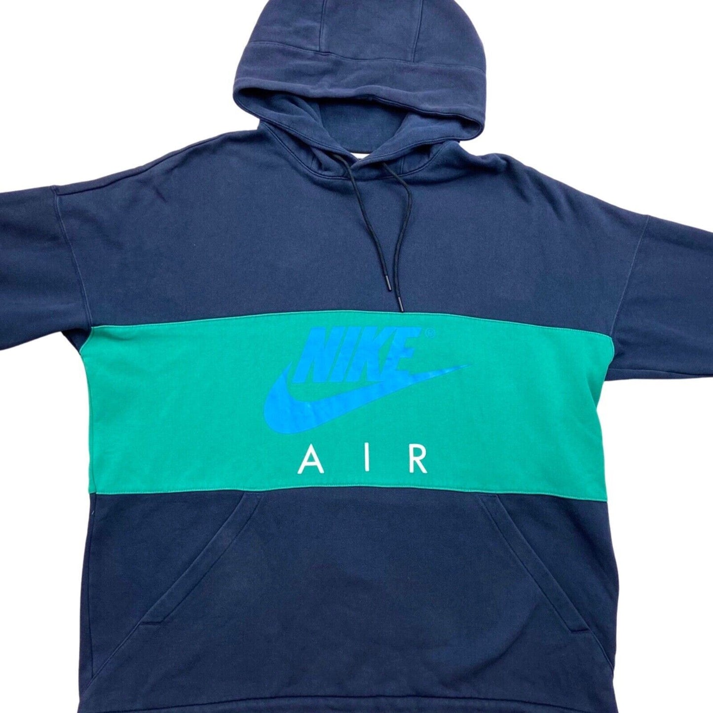 Preloved 90s 00s Blue Green Nike Air Graphic Print Hoodie XL