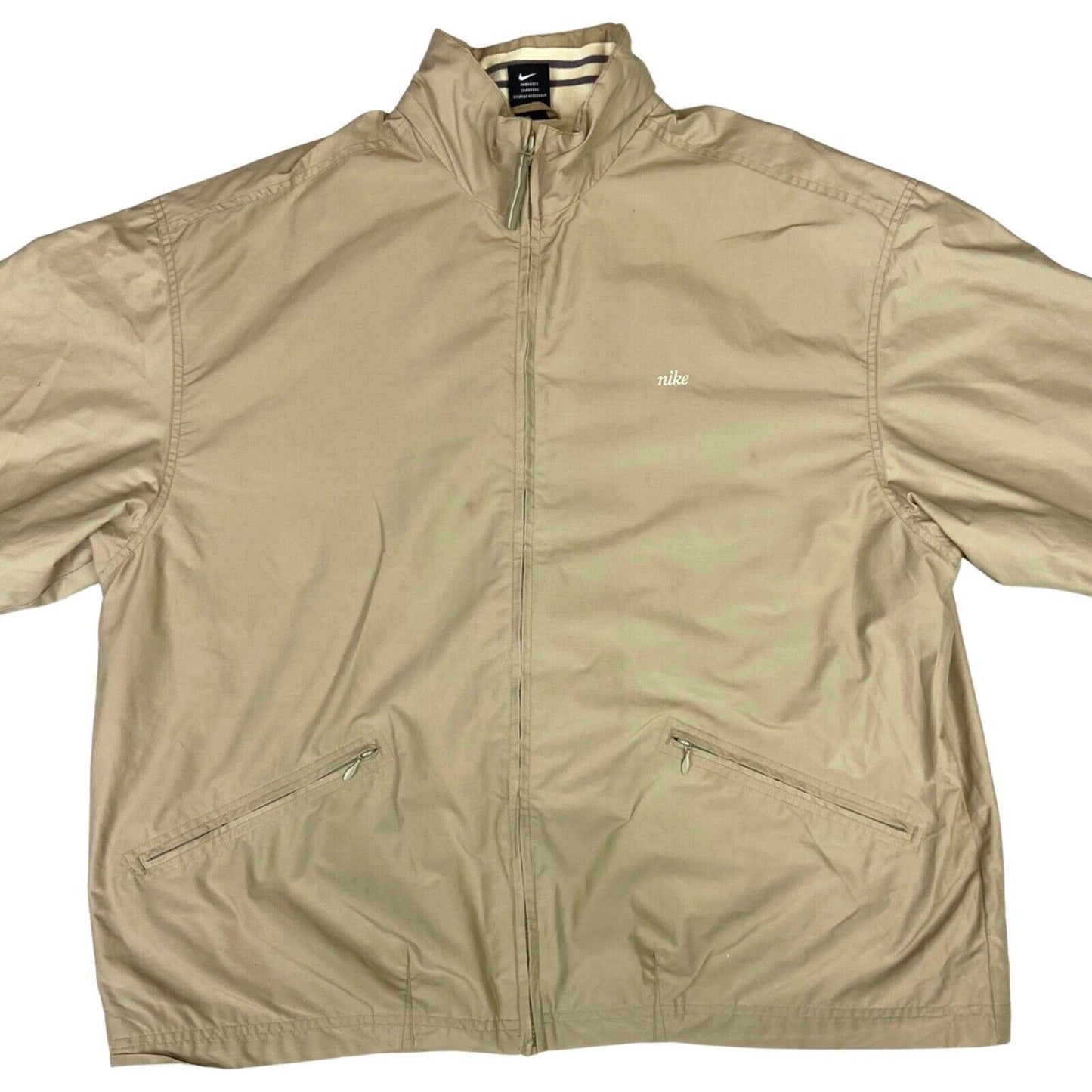 Vintage 90s Beige Nike Embroidered Water Resistant Jacket L