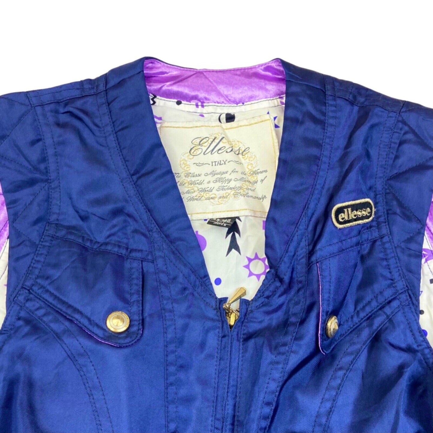 Vintage Super Rare 80s Navy Blue Ellesse Sleeveless Ski Jumpsuit 8 10 S