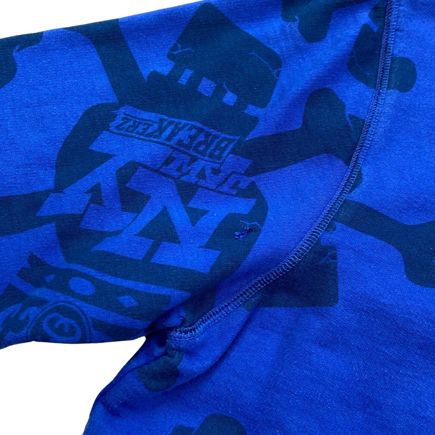 Vintage 00s Rare Y2K Blue Stussy London Skull Skate Jumper Sweatshirt M
