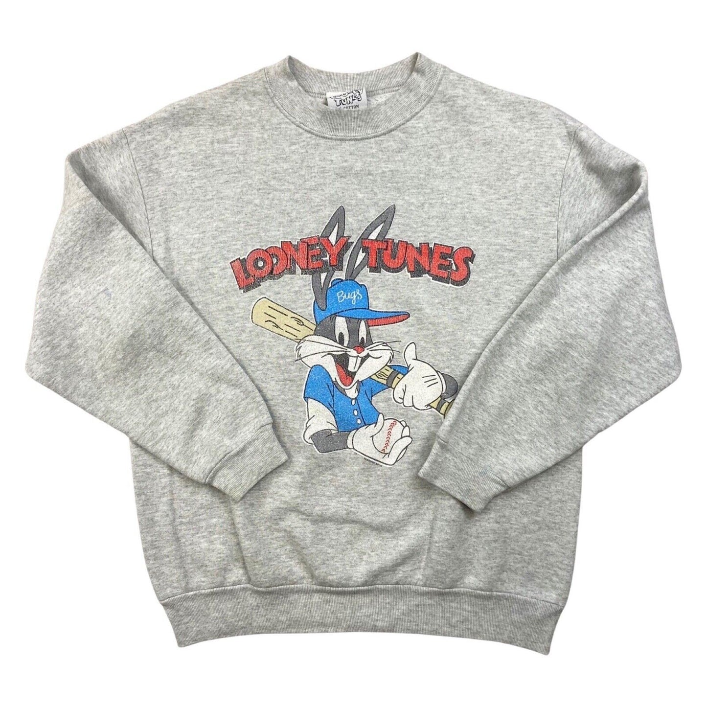 Vintage 1996 Grey Graphic Looney Tunes Bugs Bunny Sweatshirt S