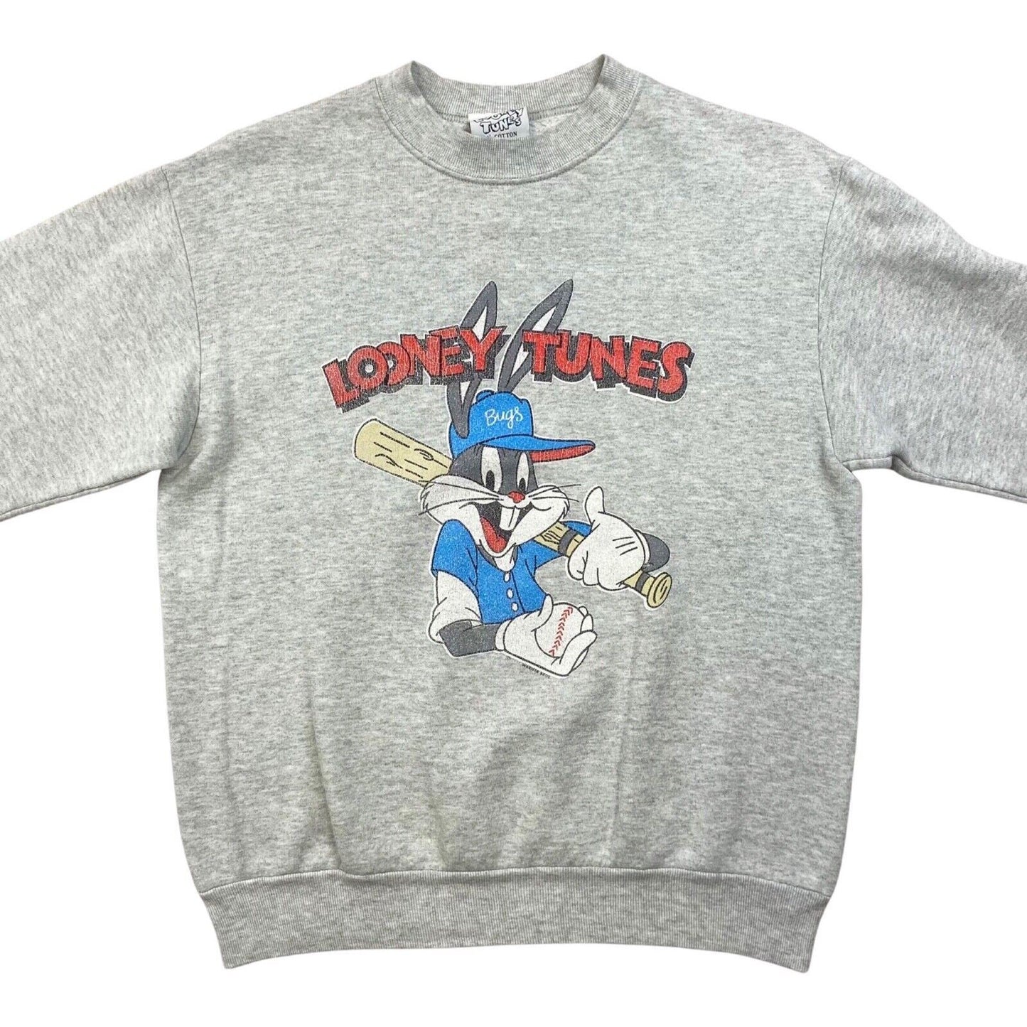 Vintage 1996 Grey Graphic Looney Tunes Bugs Bunny Sweatshirt S