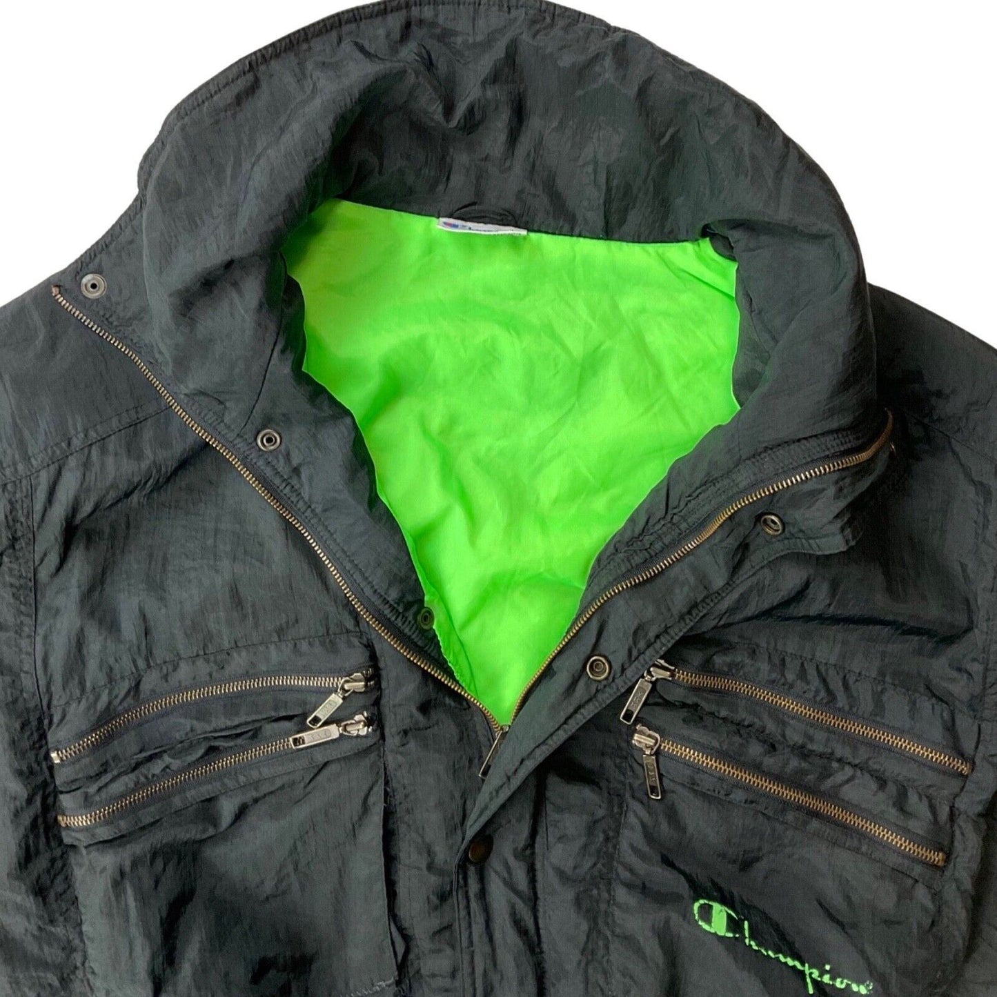 Vintage 80s 90s Black Champion Ski Suit Retro Winter Sportswear L