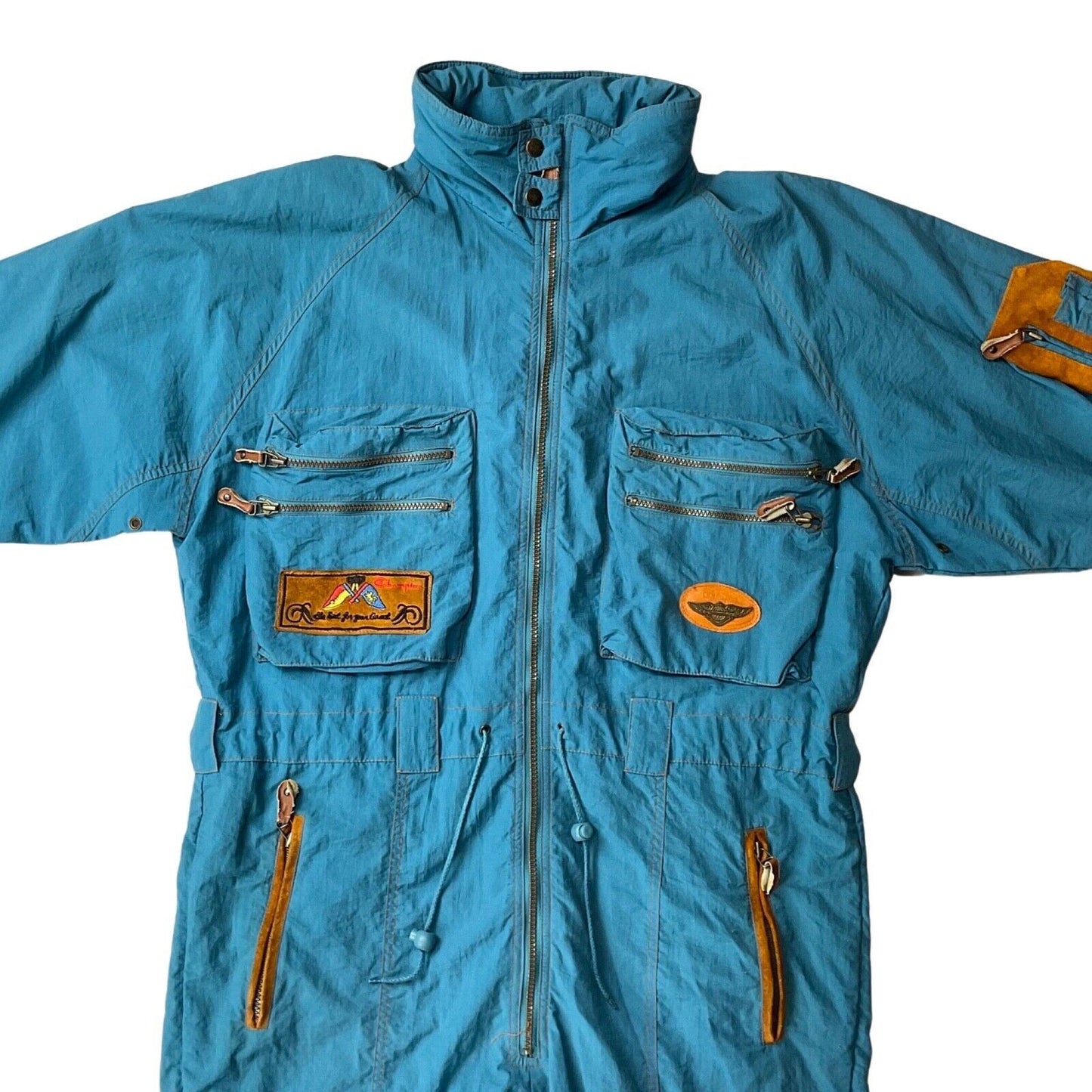 Vintage 80s 90s Blue Champion Ski Suit Retro Winter Sportswear L