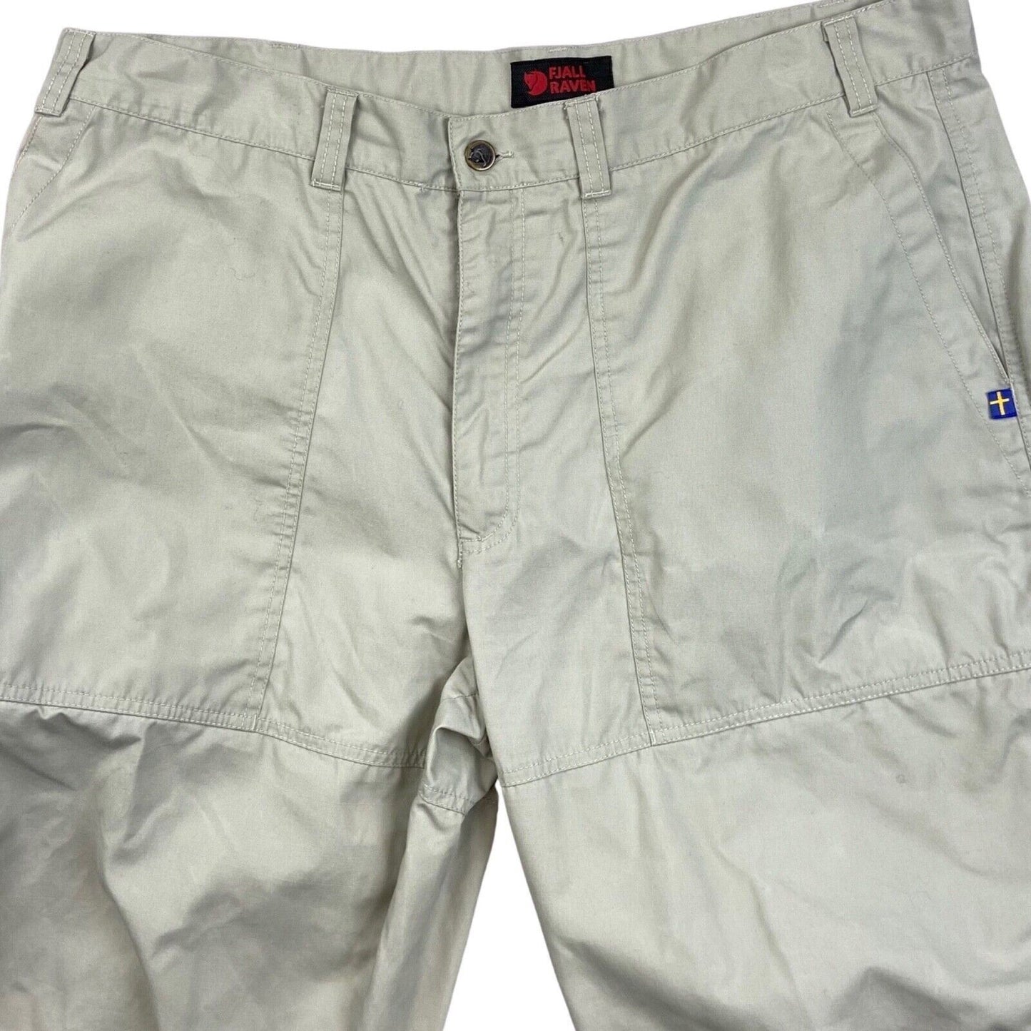 Vintage 90s 00s Light Cream Fjällräven Cargo Trousers W38 L31 1/2 L